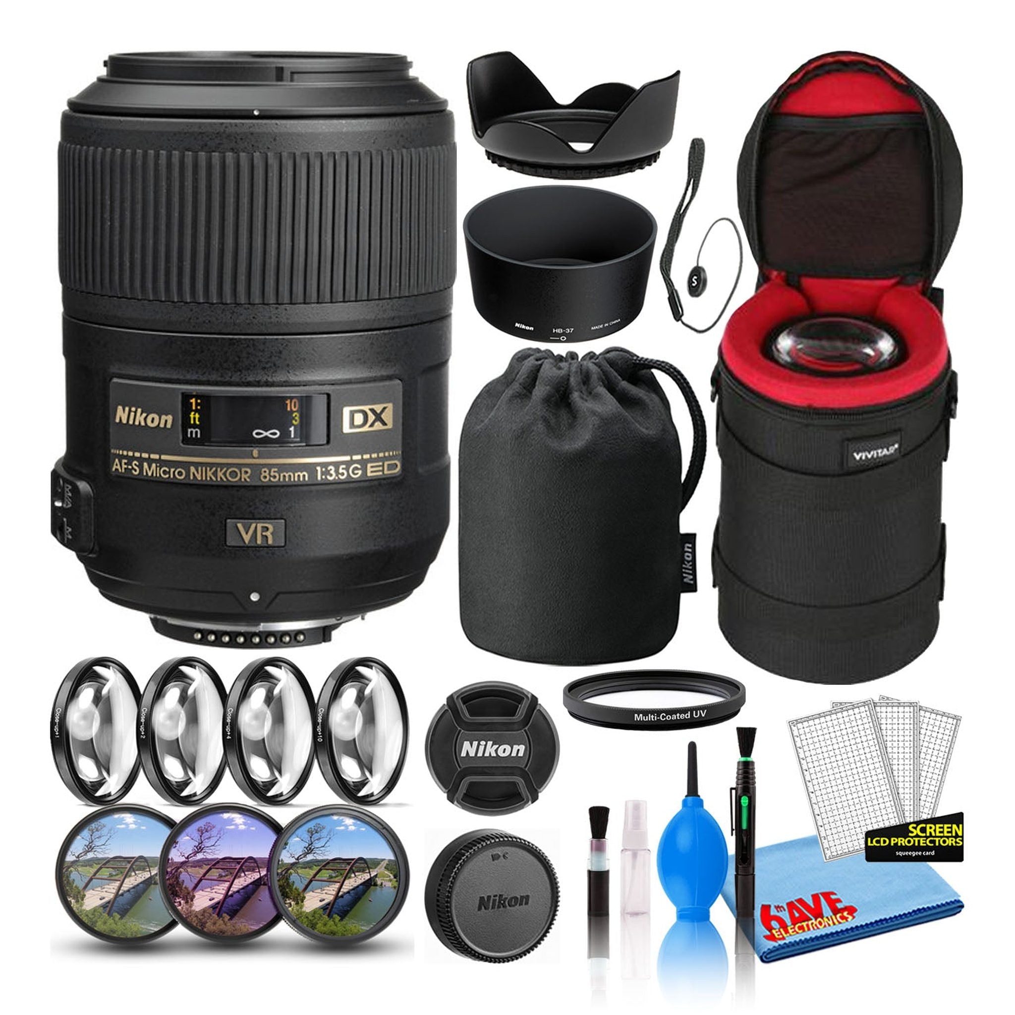 Nikon AF-S DX Micro 85mm f/3.5G ED VR Lens 2190 Intl Model Bundle Nikon