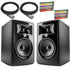 JBL 305P MkII 5" Powered Studio Monitor Pair with Two 10 Ft. XLR Cables and Two 6-Pack Reusable Cable Ties JBL