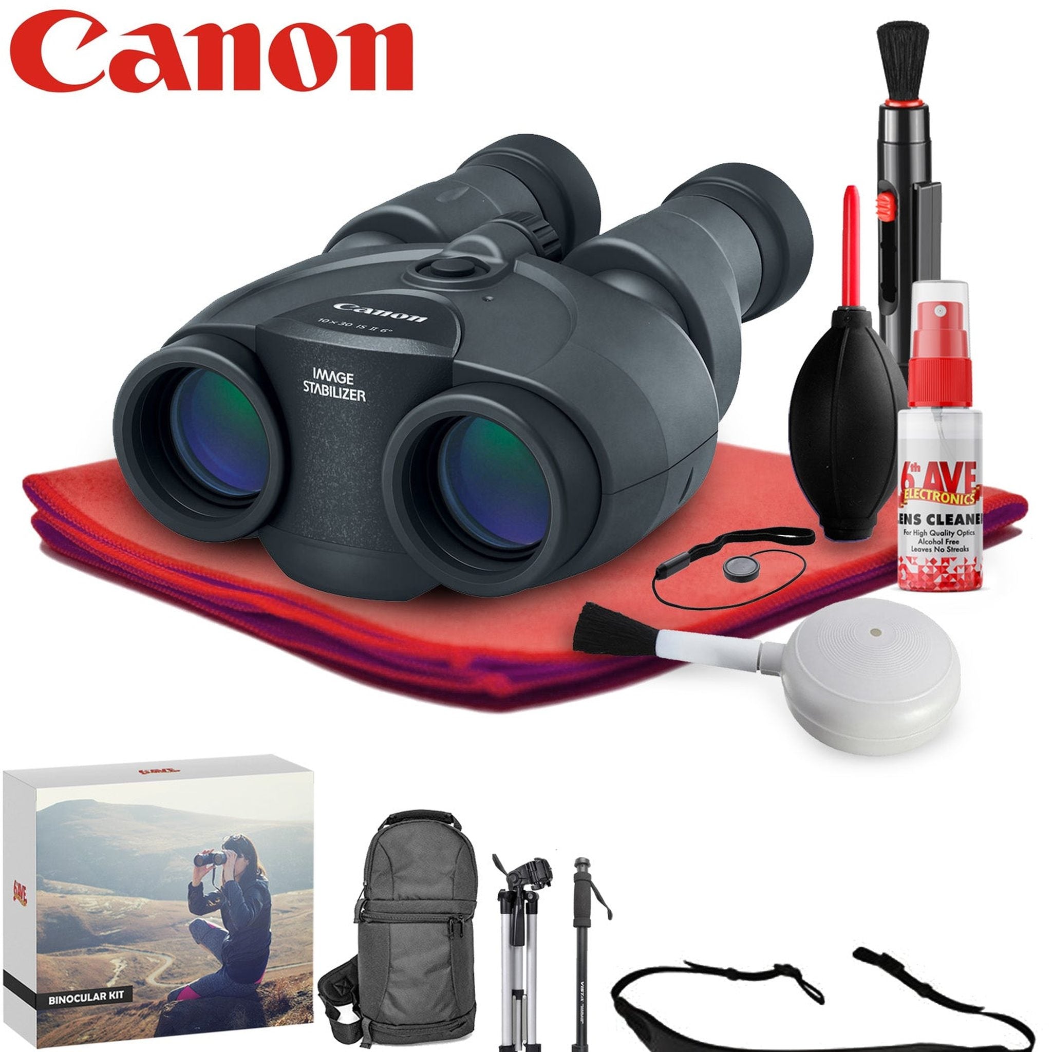 Canon 10x30 IS II Image Stabilized Binocular - Exclusive Outdoors Binoculars Kit Canon