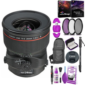 Canon TS-E 24mm f/3.5L II Tilt-Shift Lens with BONUS Bundle | Memory | Backpack | Monopod | Cleaning Kit | Intl Model Canon