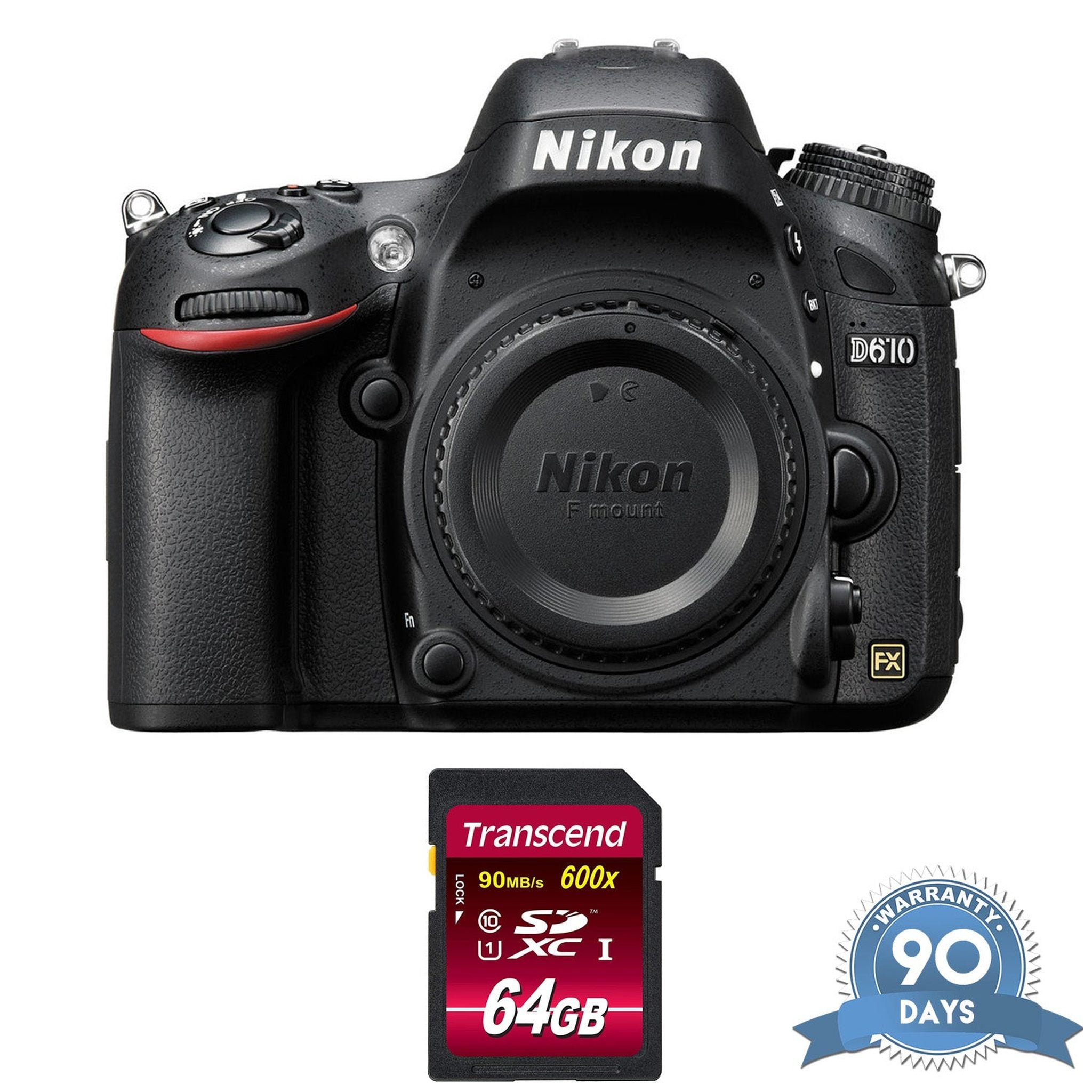 Nikon D610 DSLR Camera Body Only - with Memory Card Bundle Nikon
