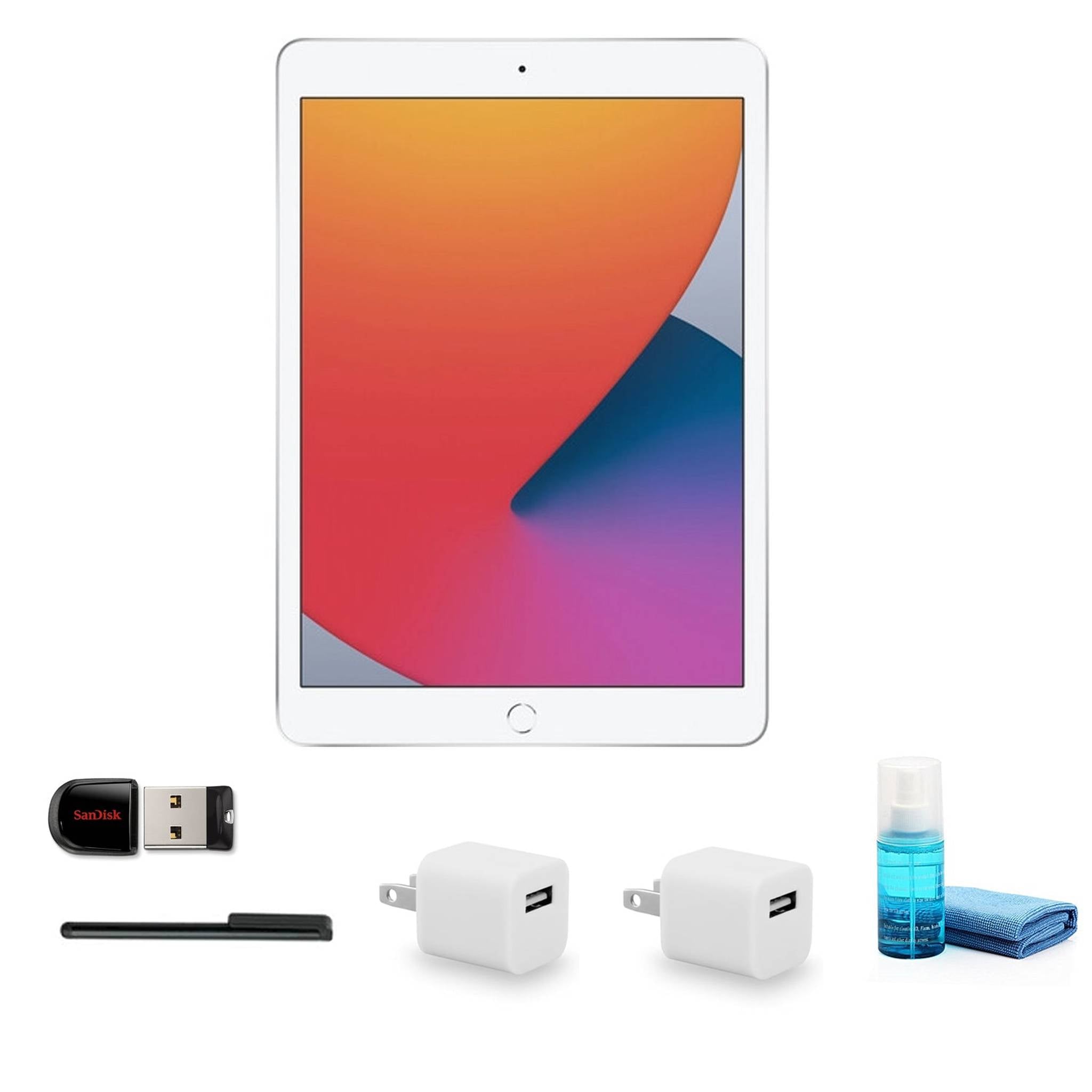 Apple 10.2" iPad 8th Gen, 32GB, Wi-Fi Only, Silver Bundle with Cleaning Kit + More Apple