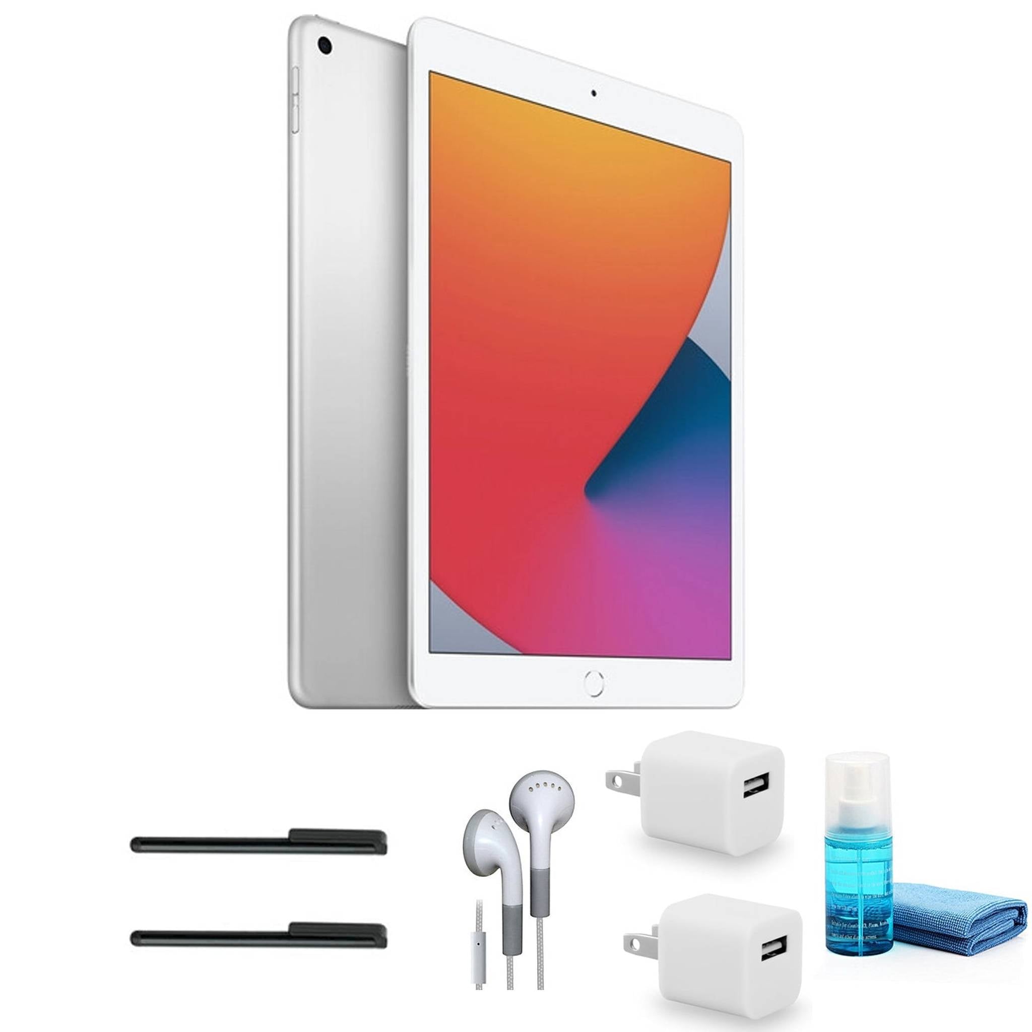 Apple 10.2 Inch iPad 8th Gen, 32GB, Wi-Fi Only, Silver with Earbuds + More Apple
