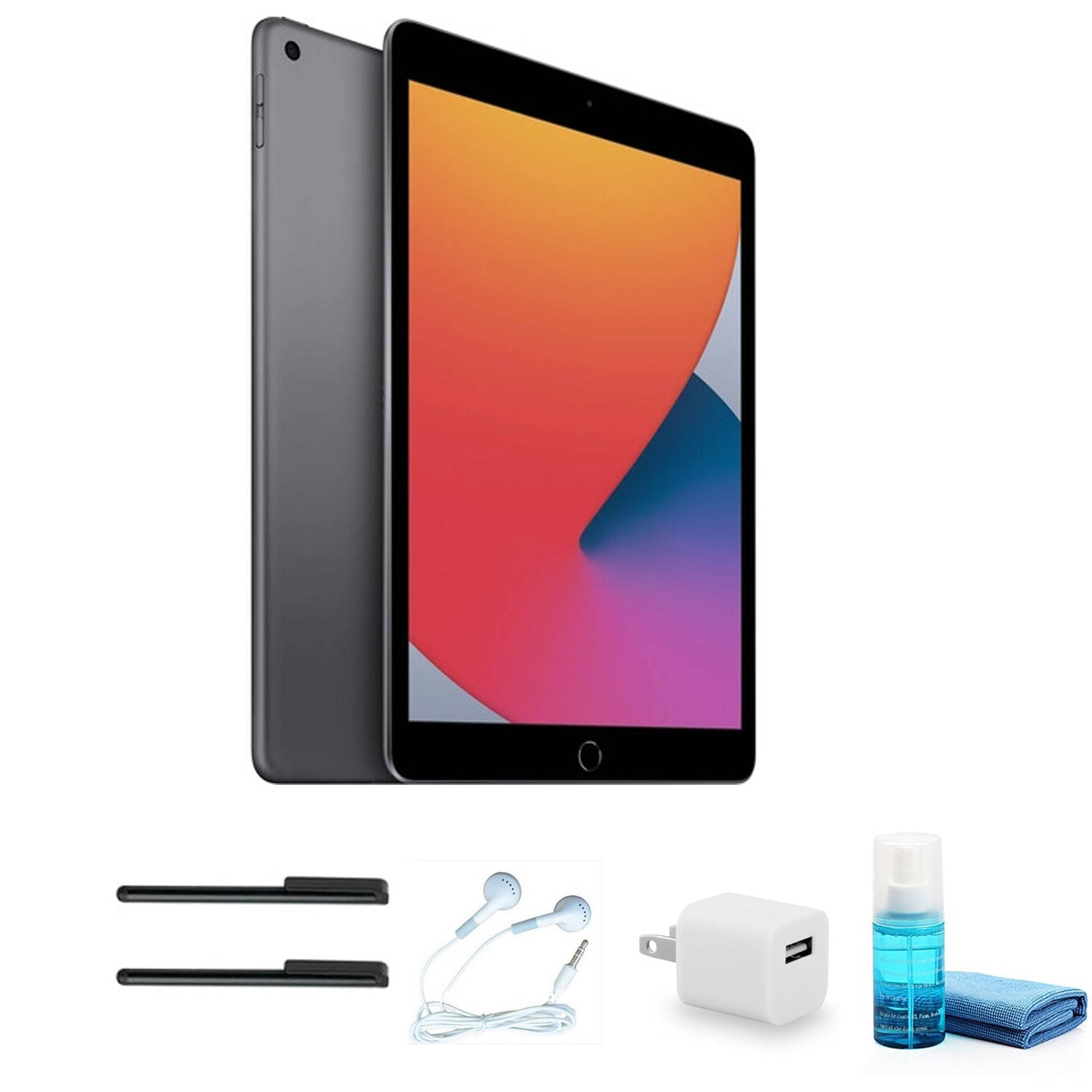 Apple 10.2 Inch iPad 32GB, Wi-Fi Only, Space Gray with Wired Earbuds Ultimate Bundle Apple