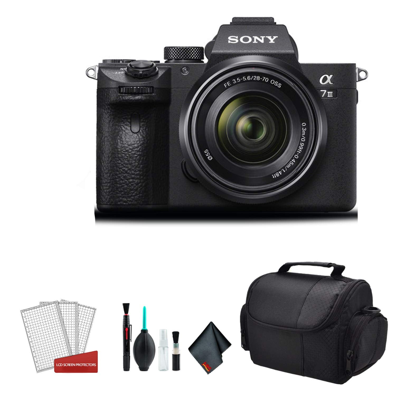 Sony Alpha a7 III Full Frame Mirrorless Digital Camera with 28-70mm Lens ILCE7M3K/B - Bundle Kit - Used Sony
