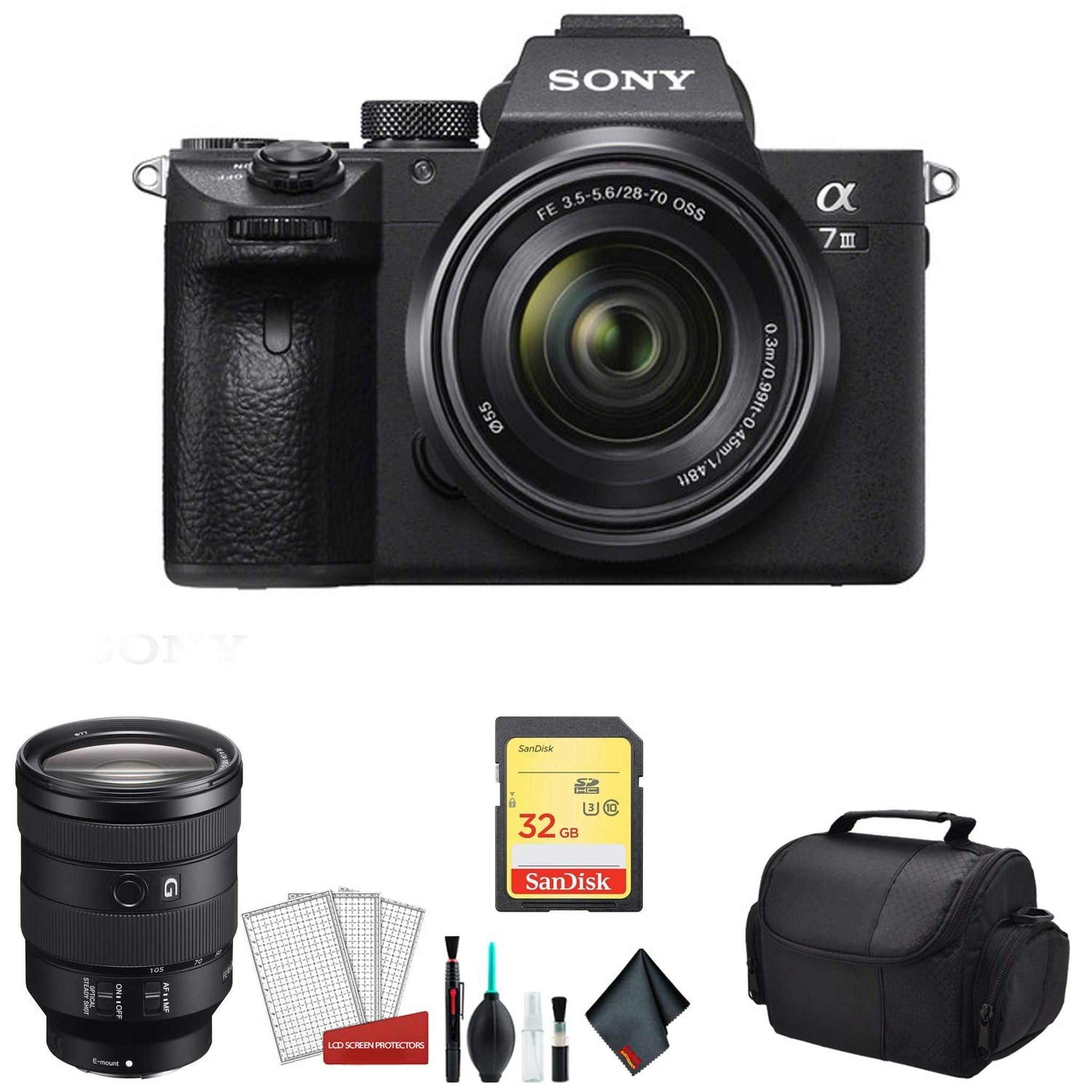 Sony Alpha a7 III Full Frame Mirrorless Digital Camera with 28-70mm Lens ILCE7M3K/B - Bundle Kit with Sony FE 24-105mm f - Used Sony