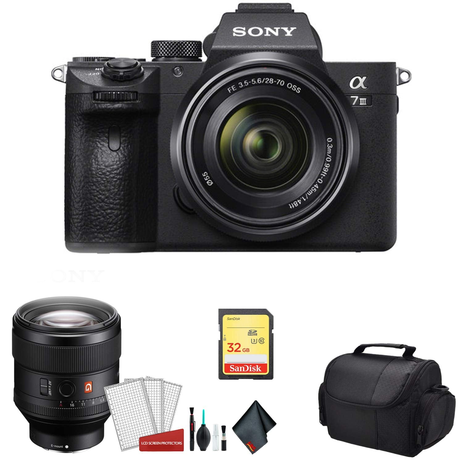 Sony Alpha a7 III Full Frame Mirrorless Digital Camera with 28-70mm Lens ILCE7M3K/B - Bundle Kit with Sony FE 85mm f/1.4 - Used Sony