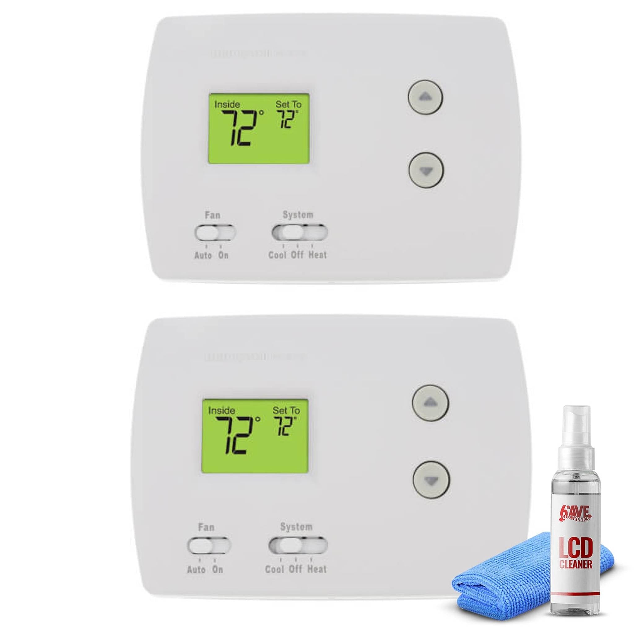 2-Pack Honeywell TH3110D1008 Pro Non-Programmable Digital Thermostat White Honeywell