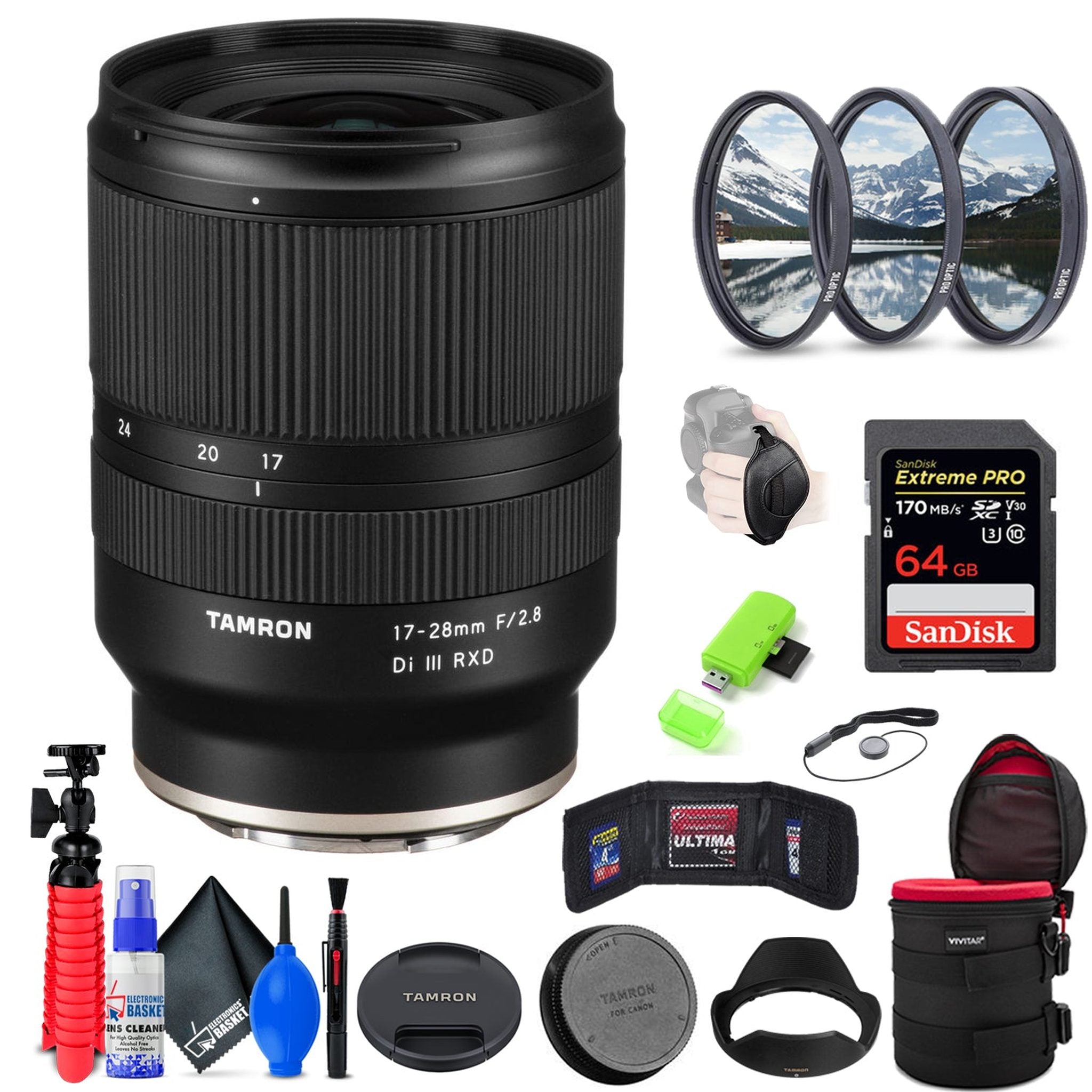 Tamron 17-28mm f/2.8 Di III RXD Lens for Sony E + Accessories INTL Model Tamron