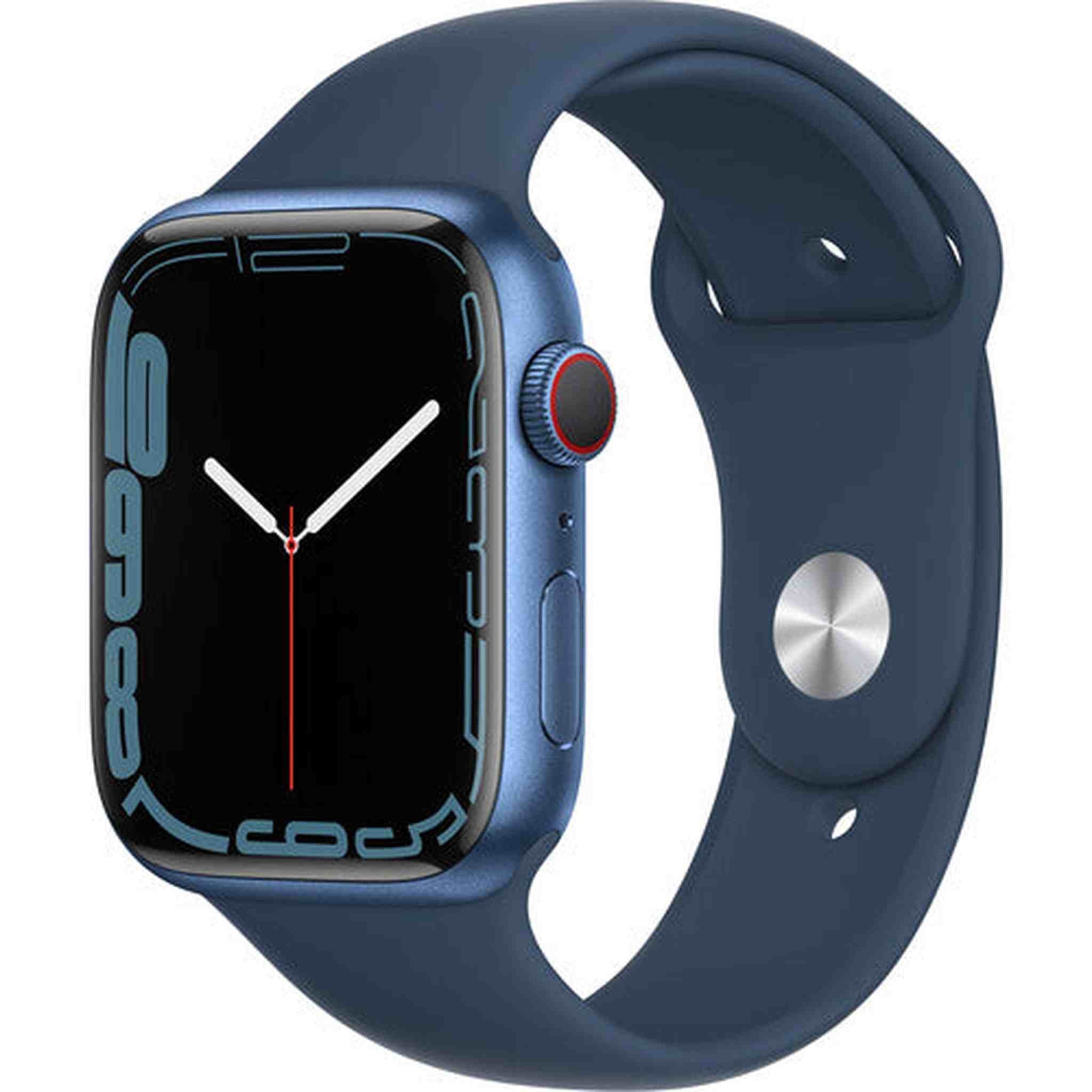 Apple Watch Series 7 GPS + Cellular, 45mm Blue Aluminum Case with Abyss Blue Sport Band - Regular Apple
