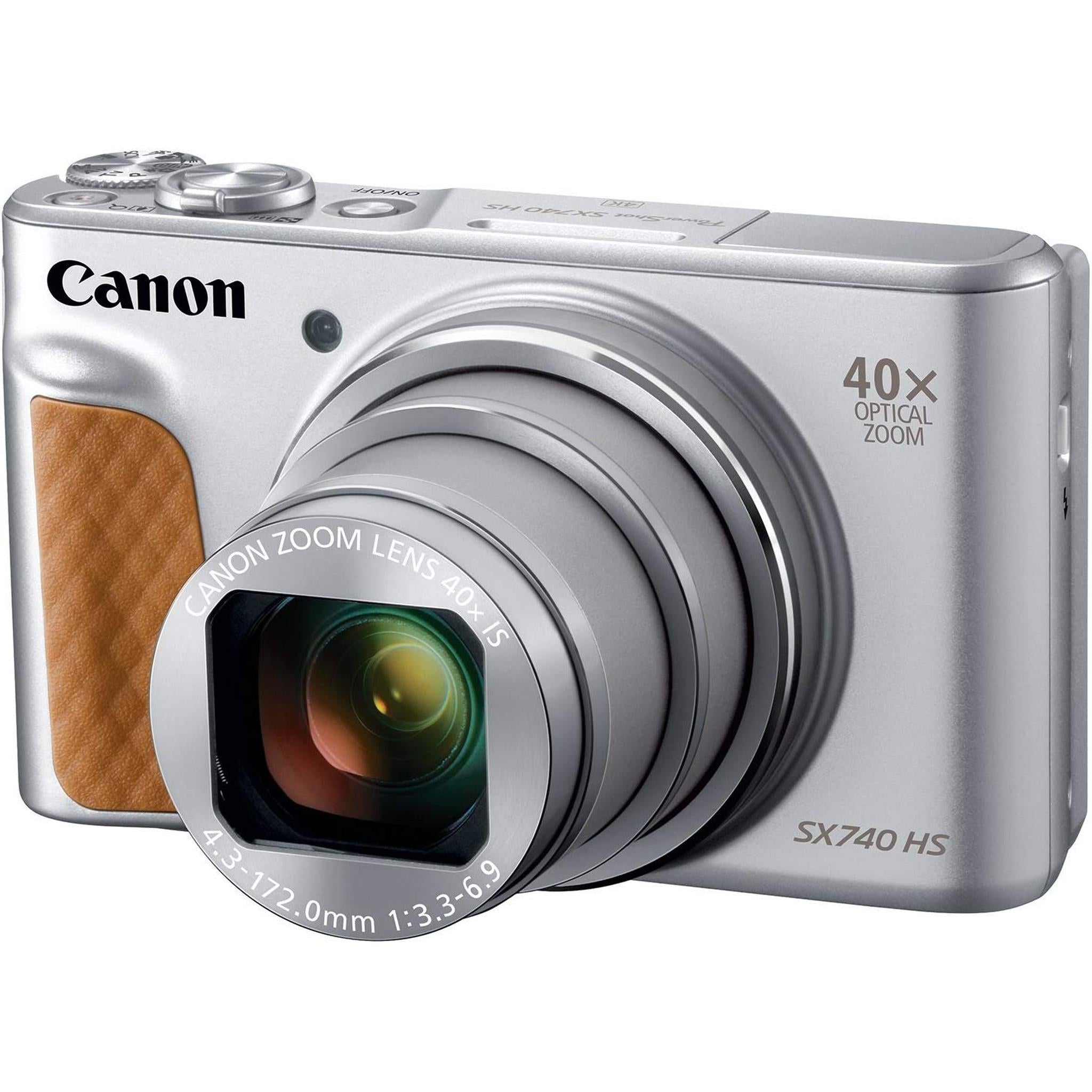 Canon PowerShot SX740 Digital Camera w/40x Optical Zoom & 3 Inch Tilt LCD - 4K VIdeo, Wi-Fi, NFC, Bluetooth Enabled Silver Canon