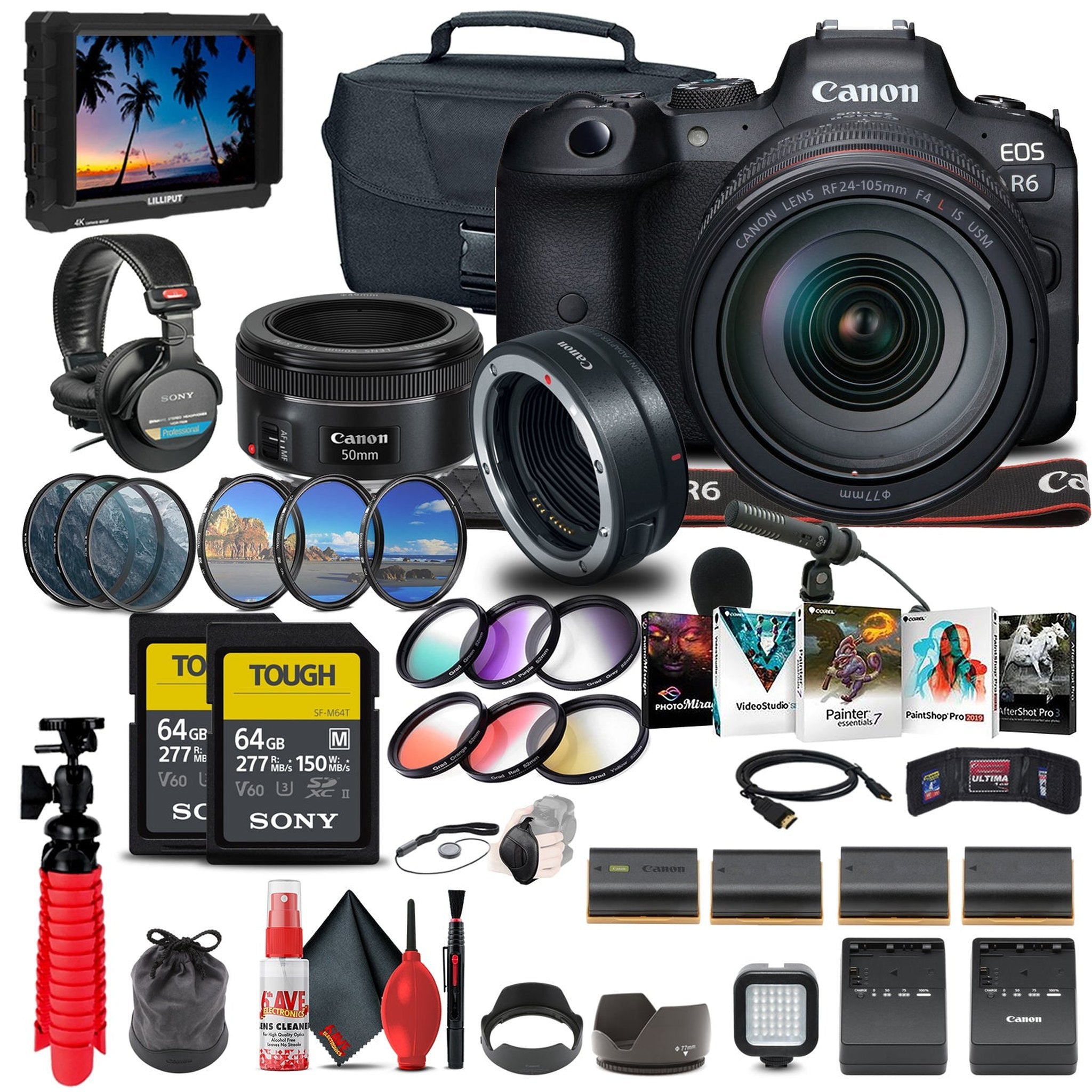 Canon EOS R6 with 24-105mm & 50mm Lens Bundle Canon
