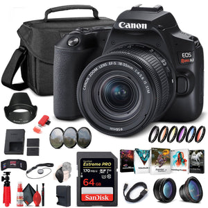 Canon EOS Rebel SL3 DSLR Camera W/ 18-55mm Lens Black 3453C002 Graphic Bundle Canon
