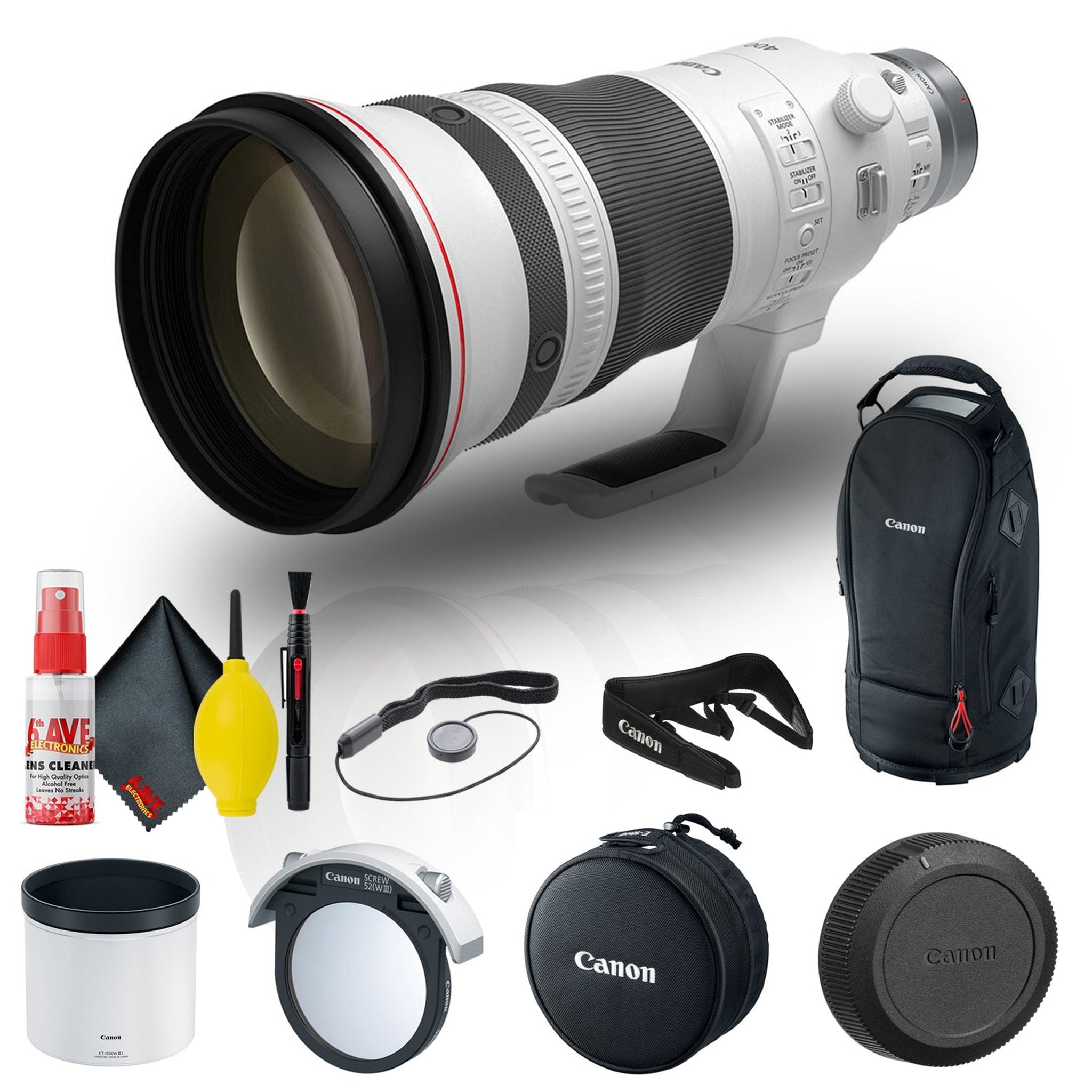 Canon RF 400mm f/2.8L IS USM Lens 5053C002 + Cap Keeper + Cleaning Kit Base Bundle Canon
