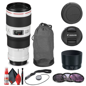 Canon EF 70-200mm f/4L IS II USM Lens 2309C002 + Filter + Cap Keeper Base Bundle Canon