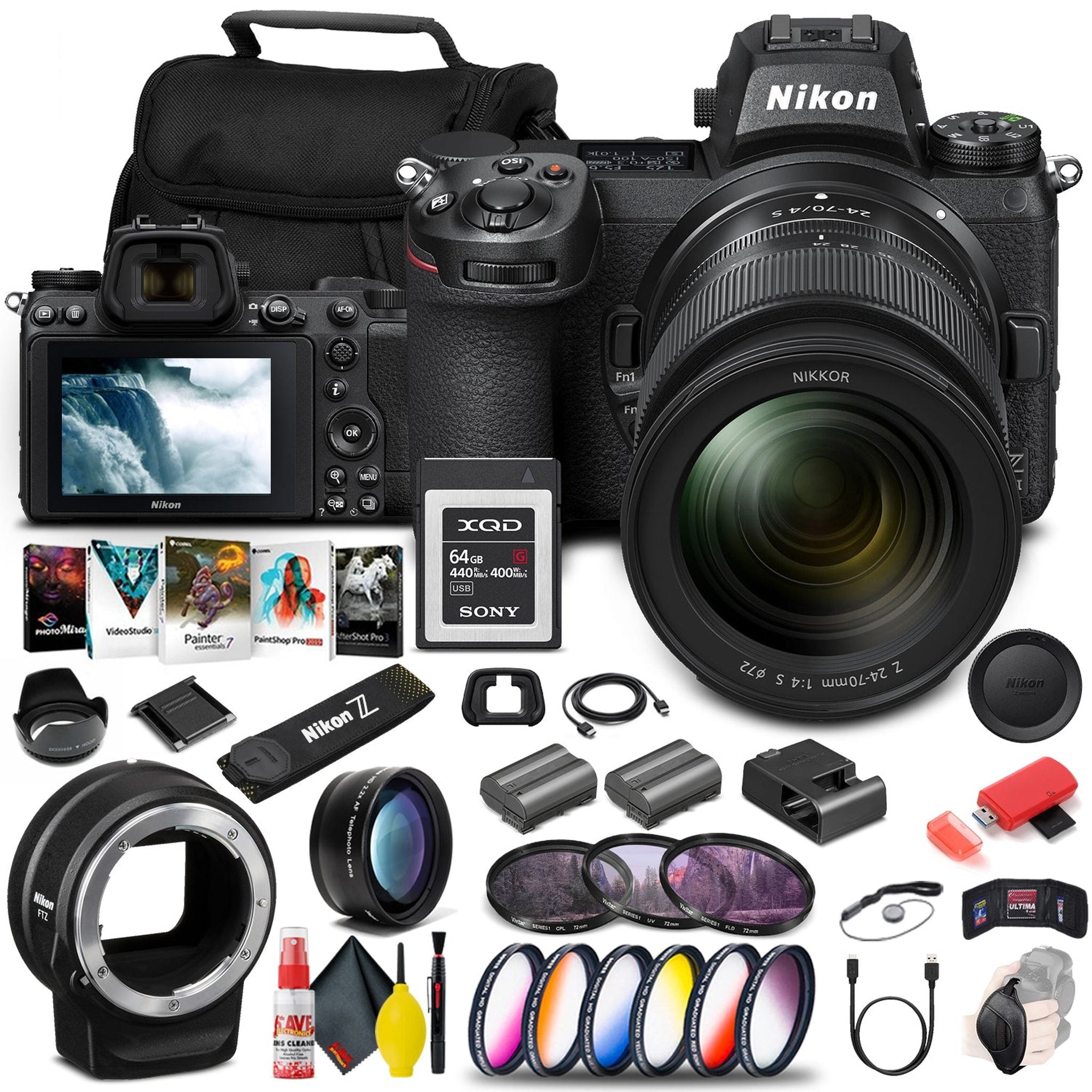Nikon Z 6II Mirrorless Camera with 24-70mm Lens + FTZ Mount + 64GB Card + More Nikon