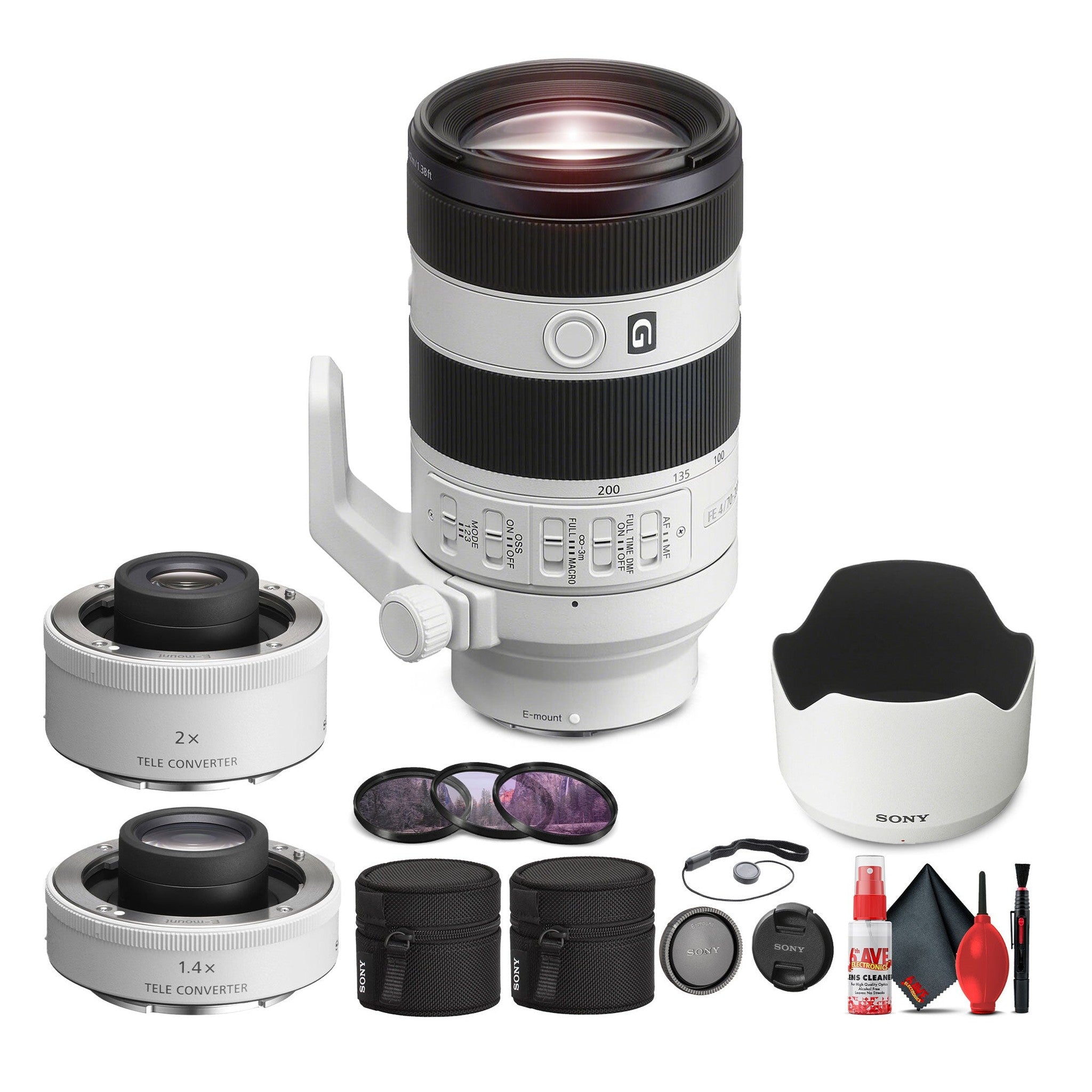 Sony FE 70-200mm f/4 Macro G OSS II Full-Frame Compact Telephoto Zoom Lens - Bundle Sony