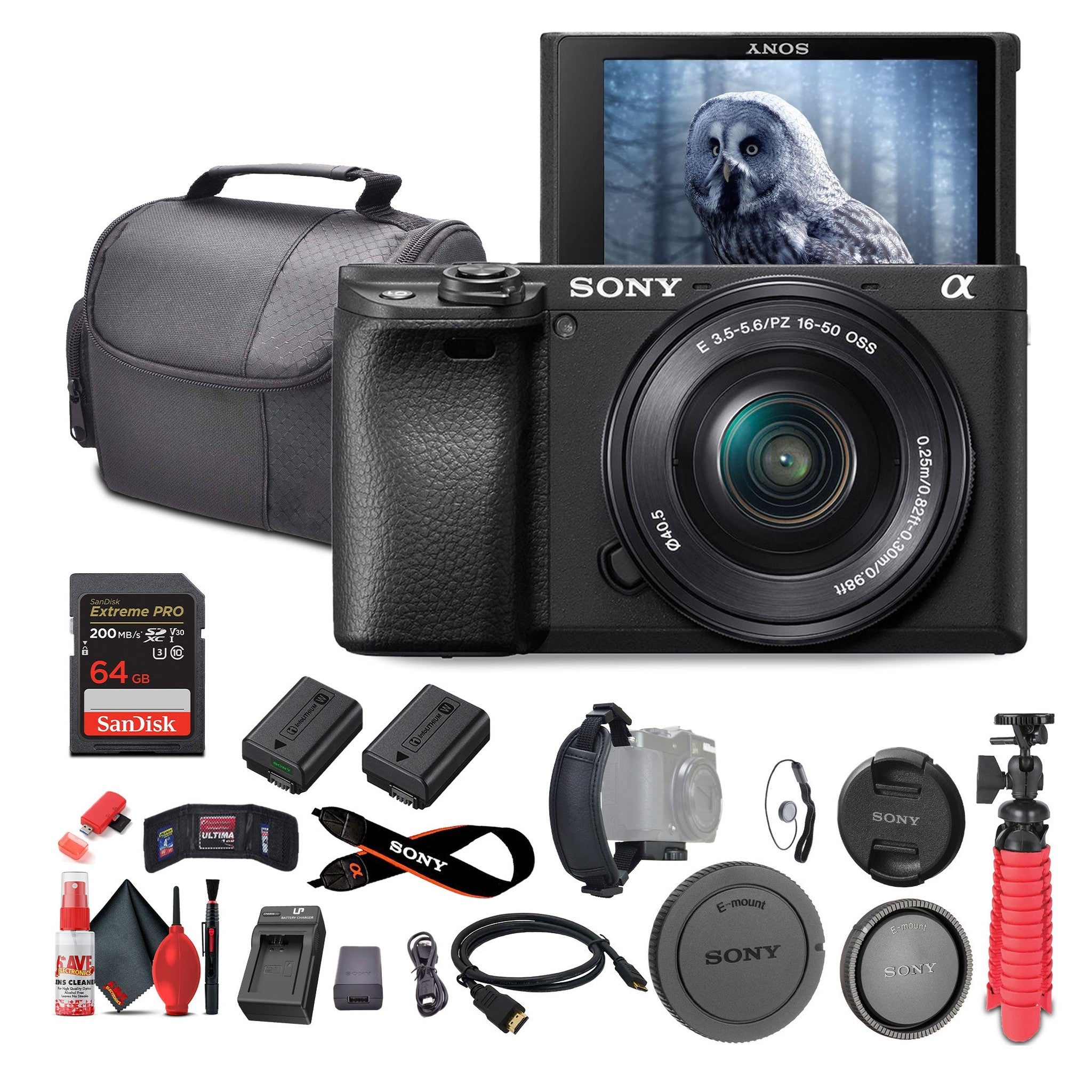 Sony a6400 Mirrorless Camera with 16-50mm Lens with Real-Time Eye Auto Focus - Bundle Sony
