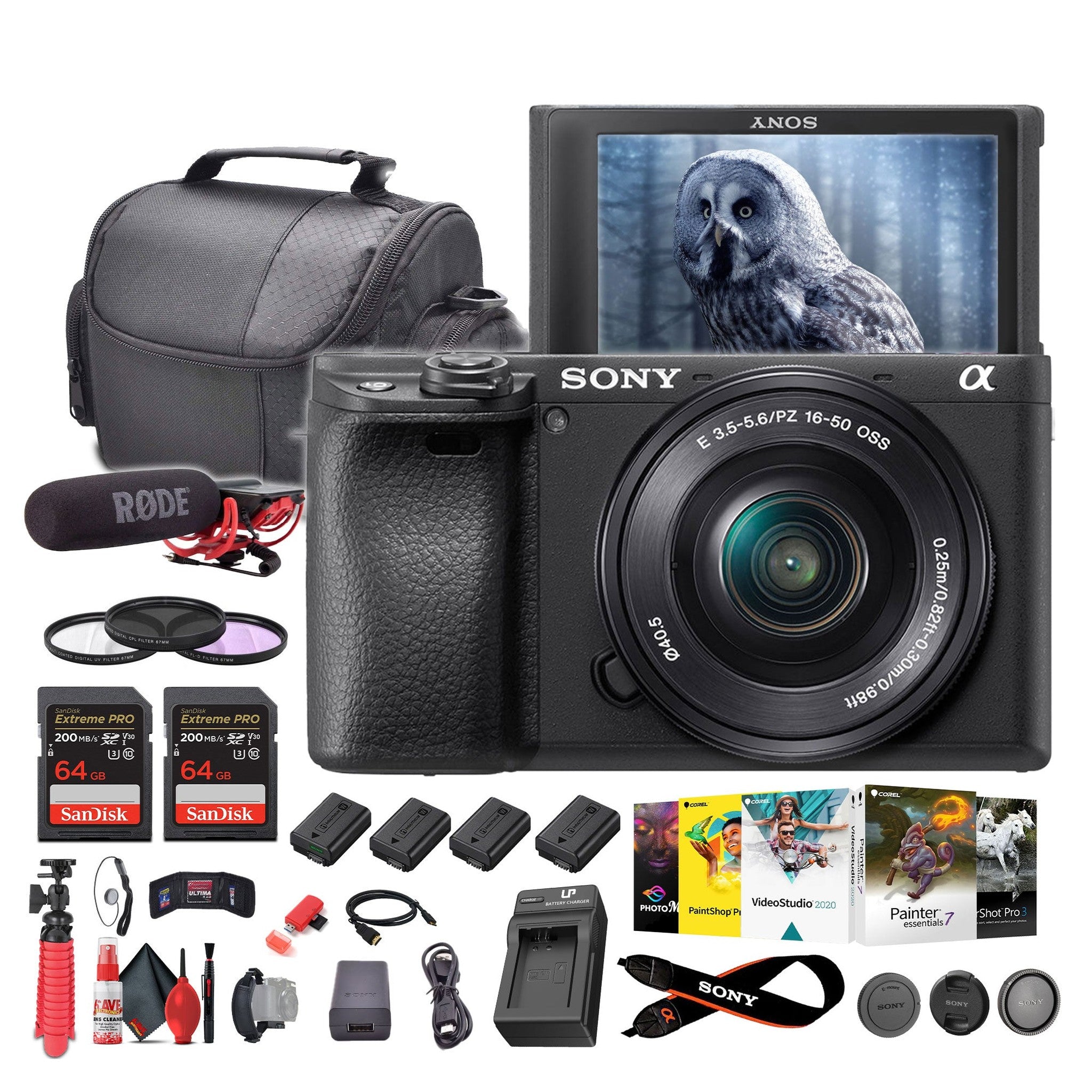 Sony a6400 Mirrorless Camera with 16-50mm Lens with Real-Time Eye Auto Focus - Bundle Sony