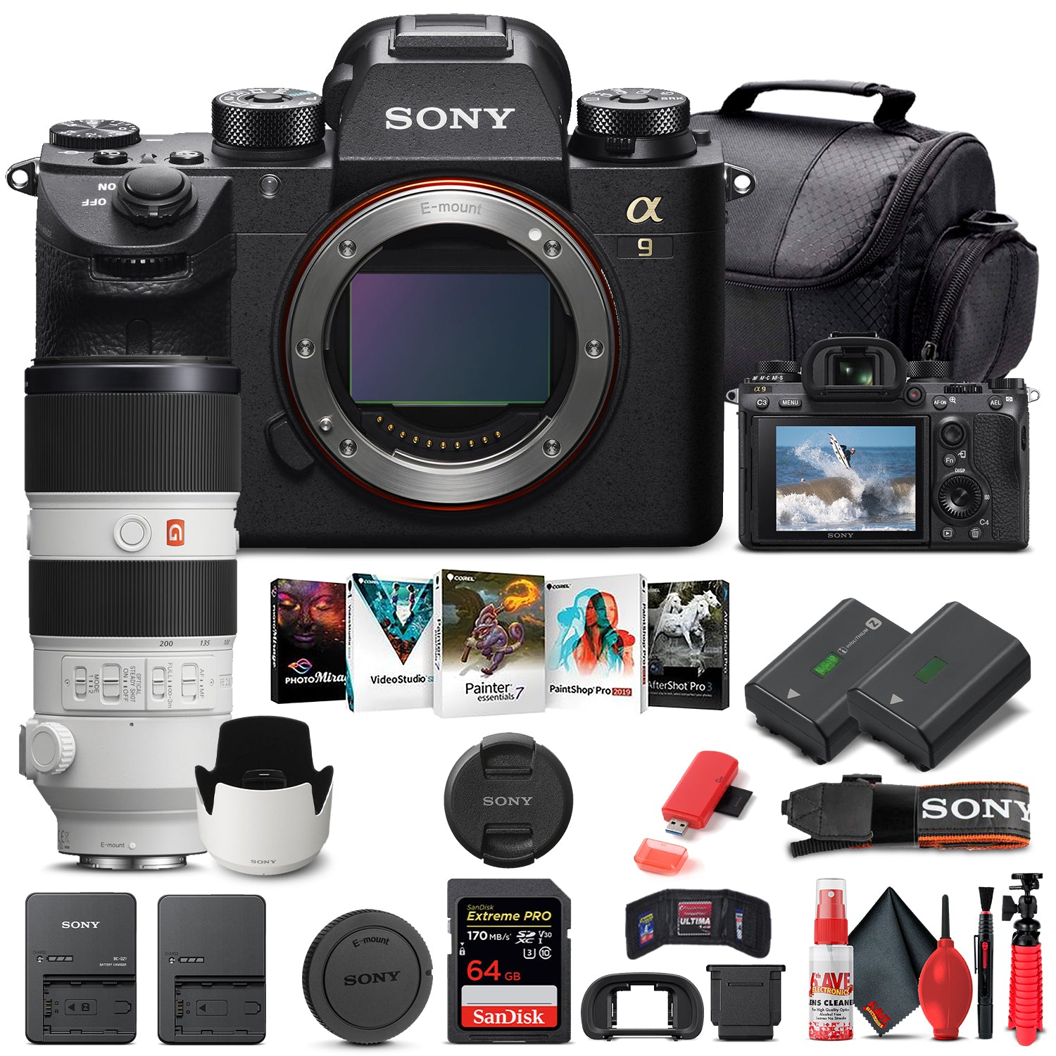 Sony Alpha a9 II Mirrorless Camera W/ Sony FE 70-200mm Lens - Basic Bundle Sony