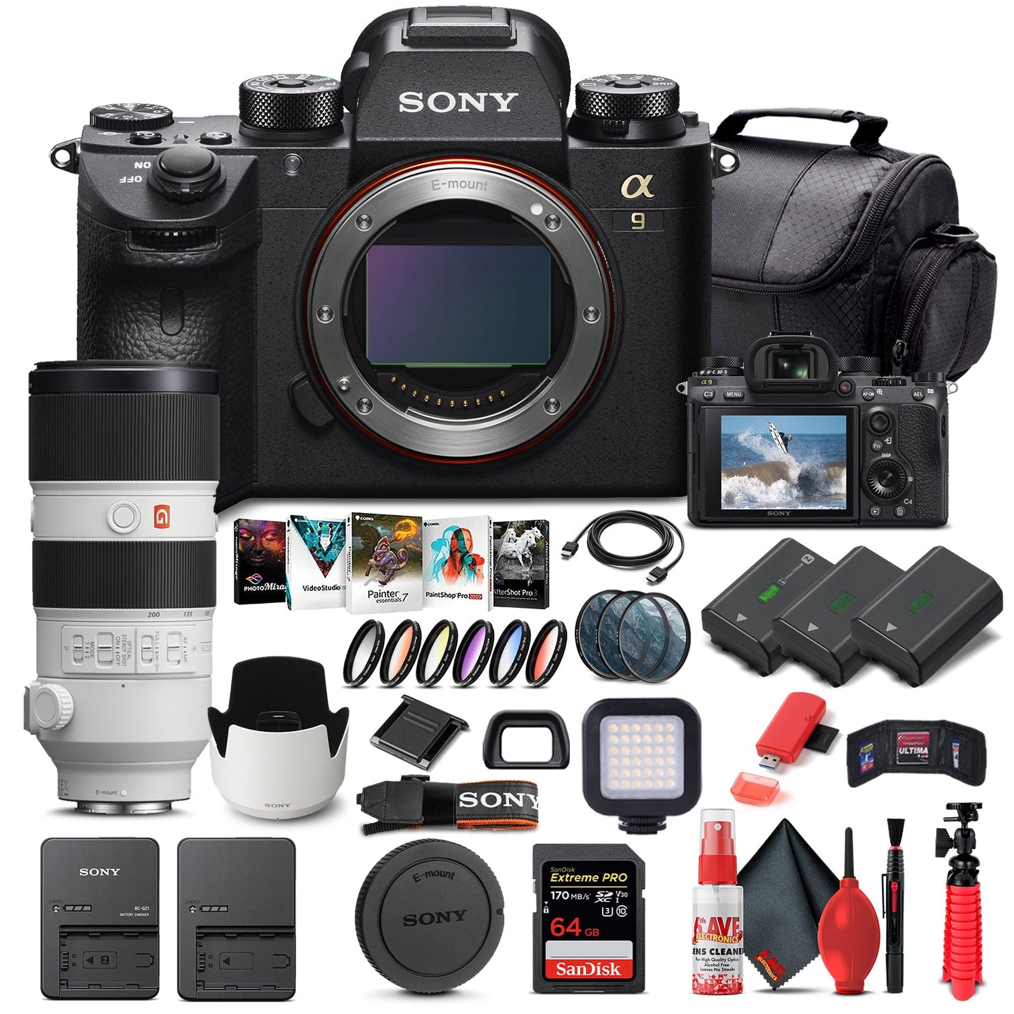 Sony Alpha a9 II Mirrorless Camera W/ Sony FE 70-200mm Lens - Advanced Bundle Sony
