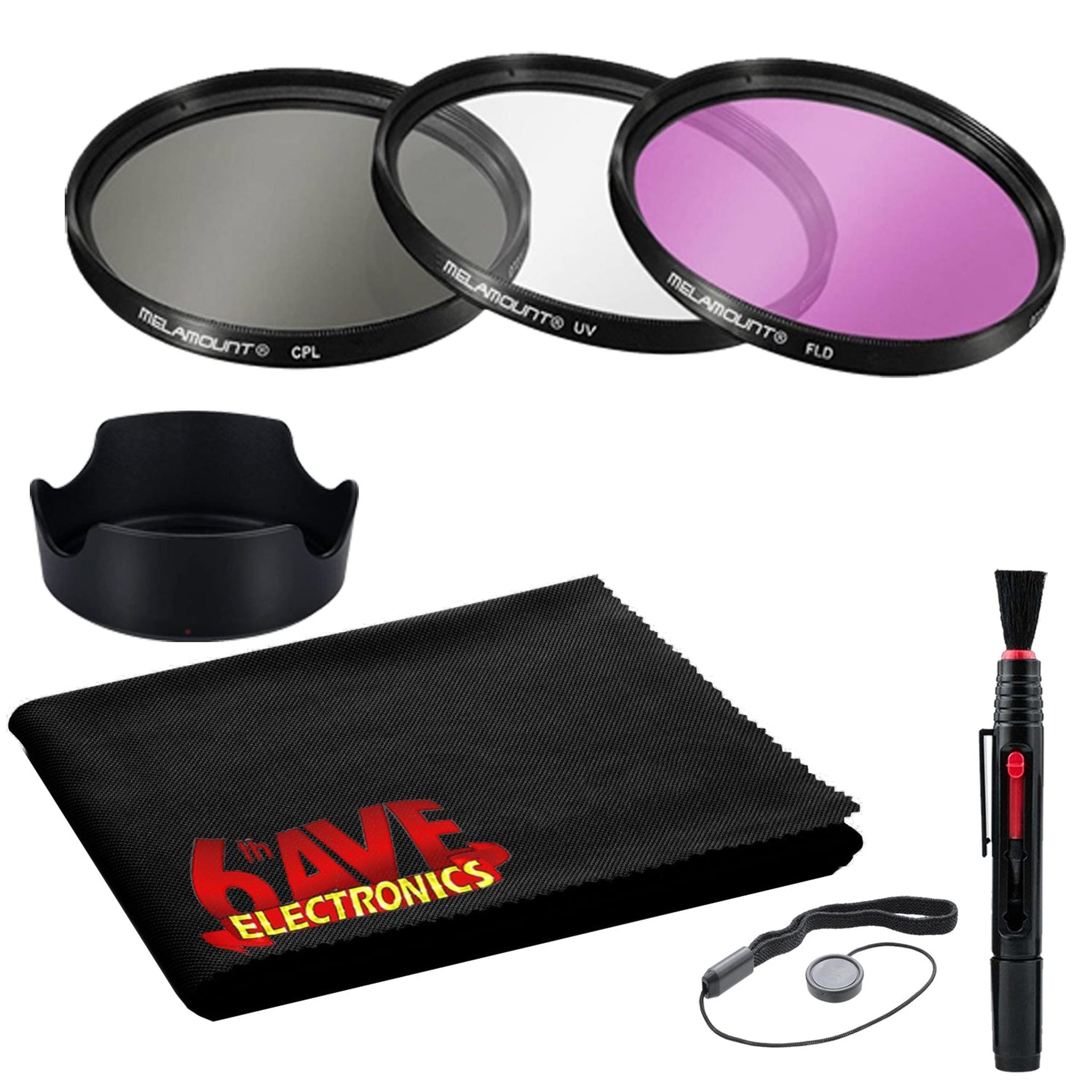 55MM Lens Filter Accessory Kit Basic Bundle for 55MM Diameter Lenses + More 6th Ave Electronics