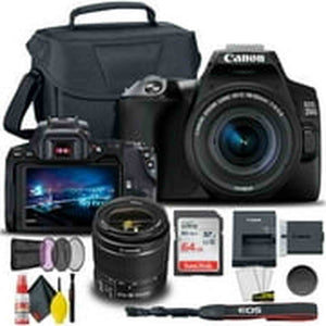 Canon EOS 250D / Rebel SL3 DSLR Camera with 18-55mm Lens Black + Creative Filter Set, EOS Camera Bag + 6AVE Electronics Canon