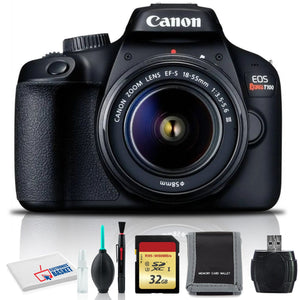 Canon EOS Rebel T100 DSLR Camera with 18-55mm Lens, Cleaning Kit, 32GB Memory, and More Canon