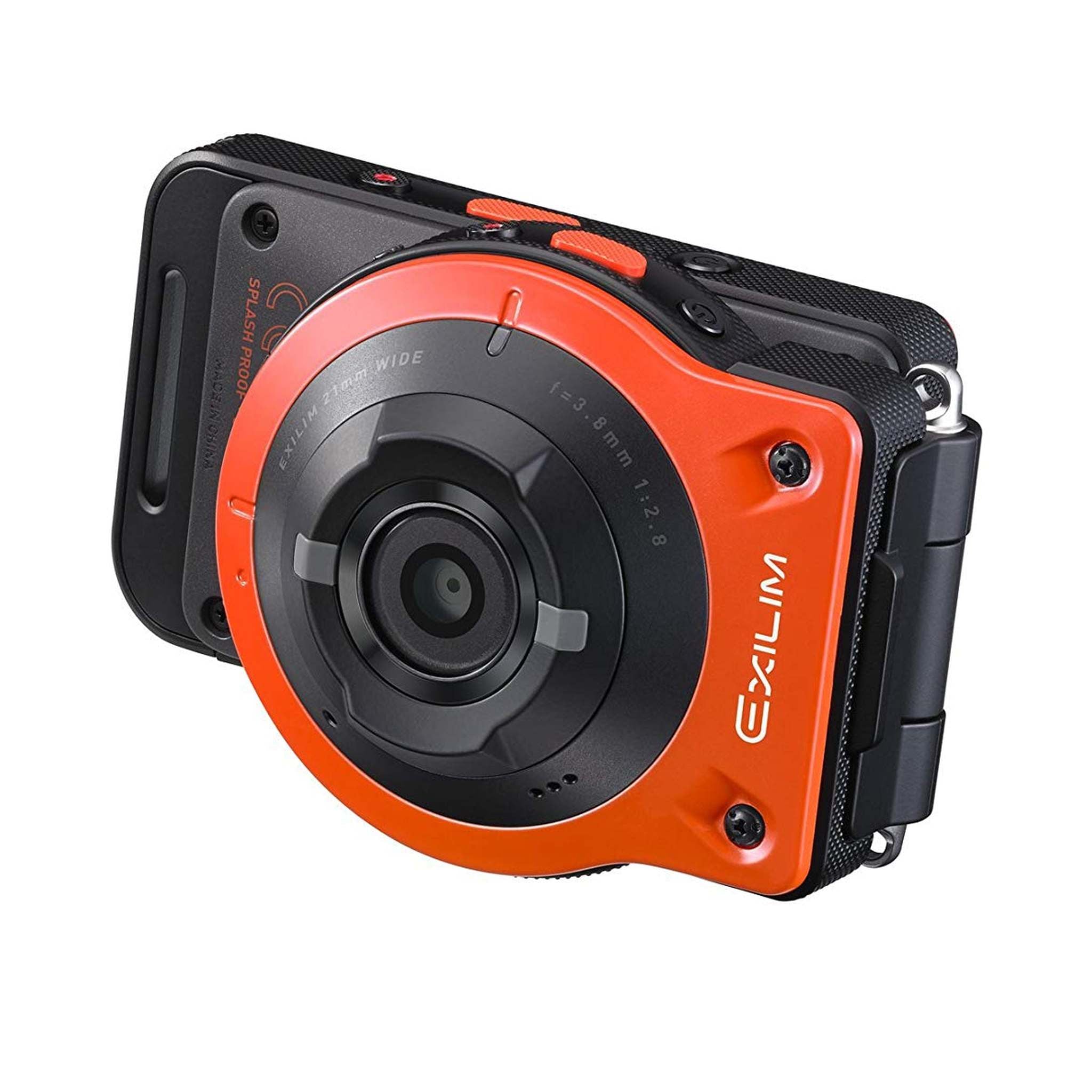 CASIO EX-FR10 EXILIM Digital Action Camera 14.1 MP - Orange - 64GB MicroSD - Case - Cleaning Kit - Tripod - Monopod 70" Starter Bundle Casio