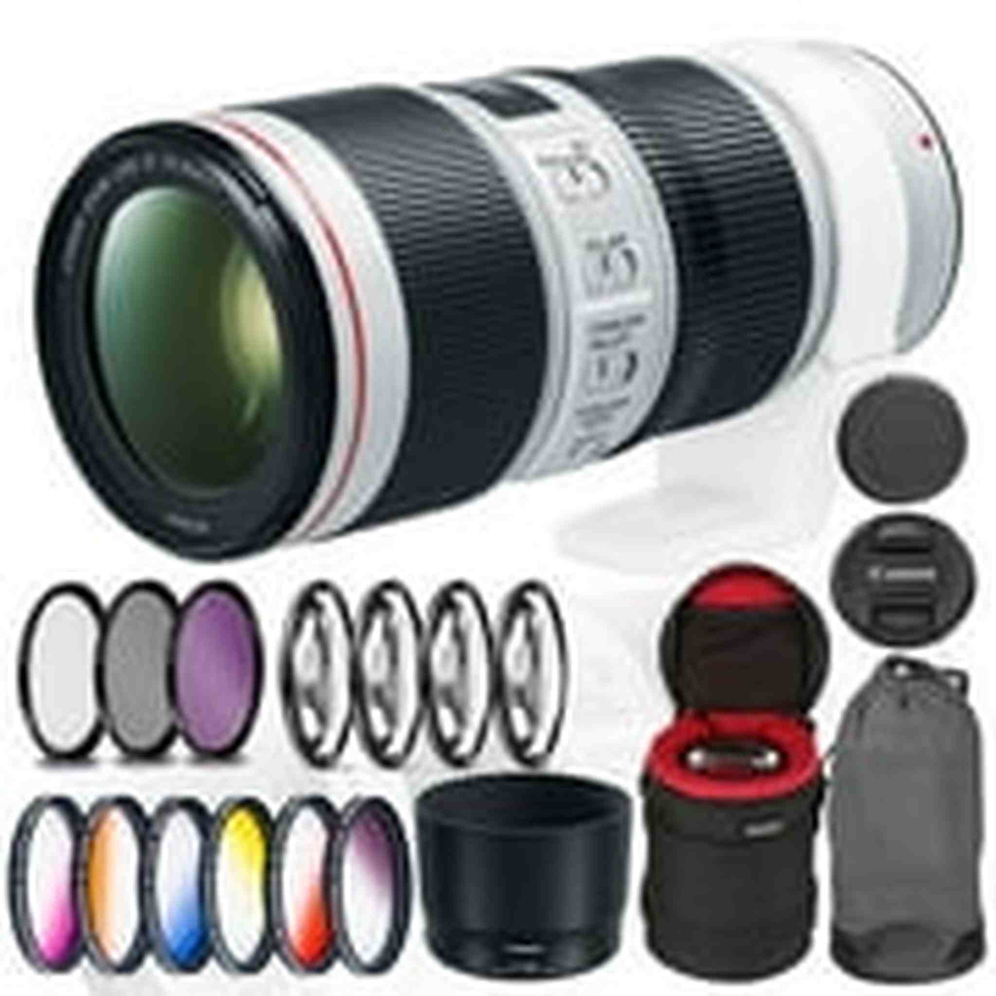Canon EF 70-200mm f/4L IS II USM Lens Bundle with Cleaning Kit, Filter Kits, and Padded Lens Case International Model Canon