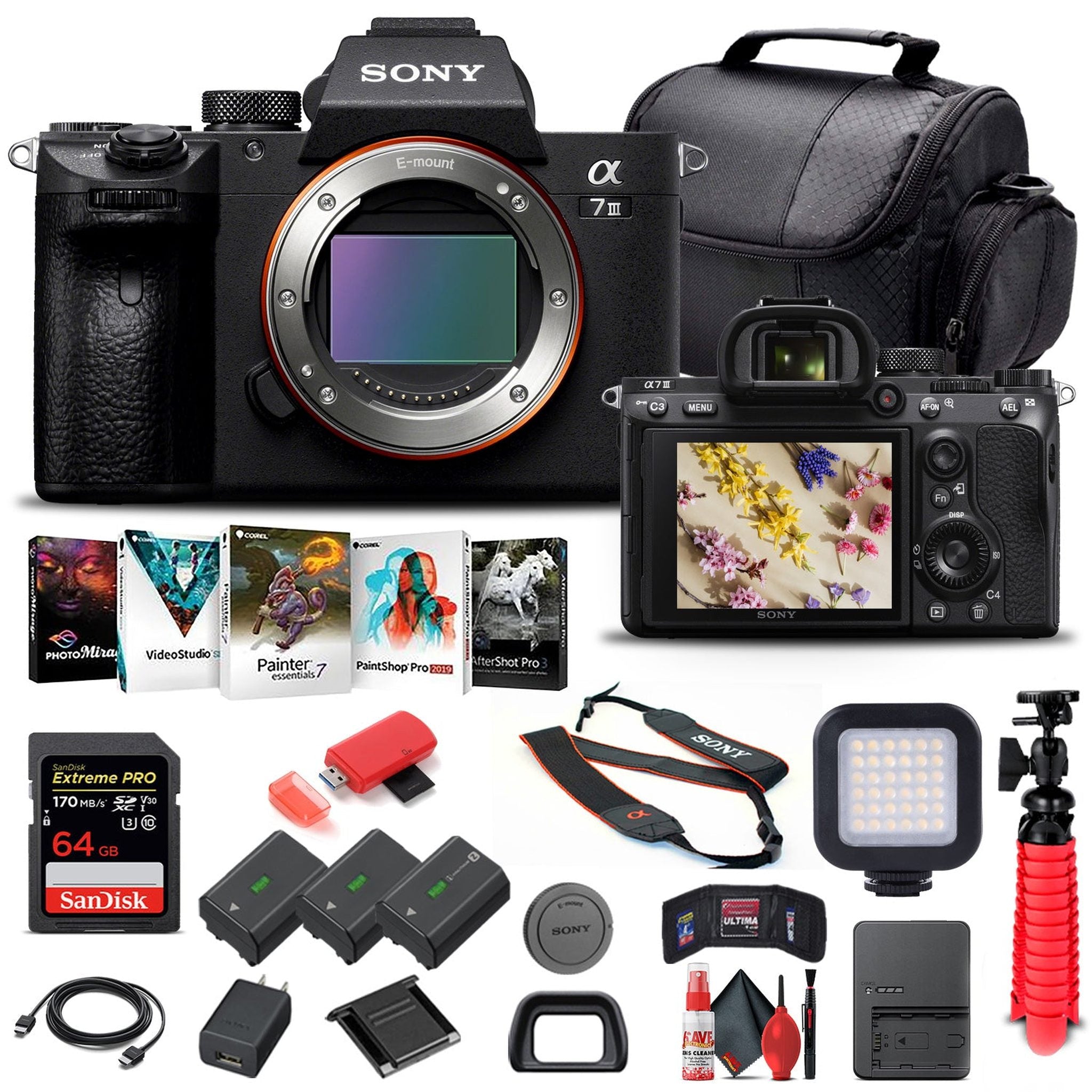 Sony Alpha a7 III Mirrorless Camera Body Only LKOMS7M3/B - Advanced Bundle Sony