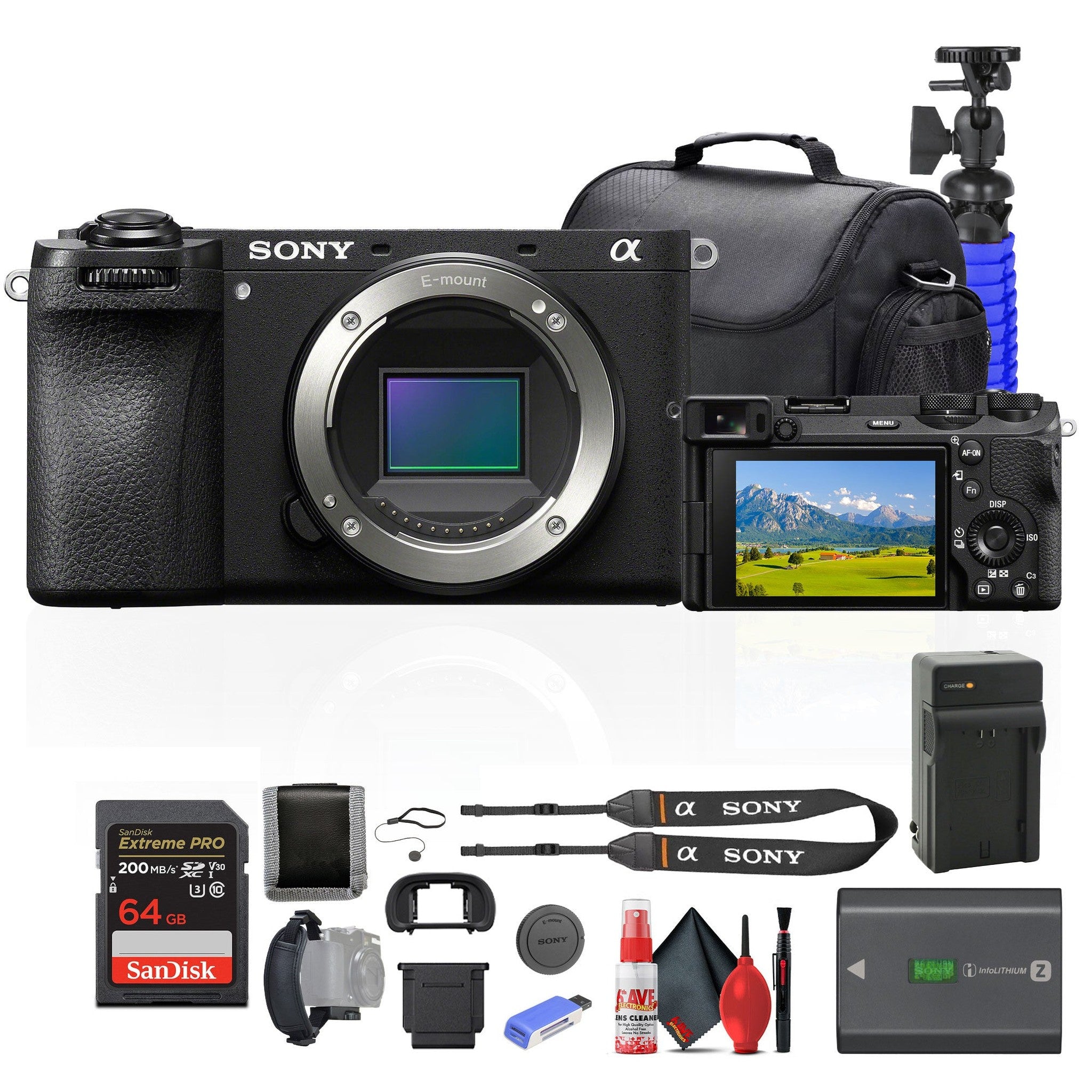 Sony a6700 Mirrorless Camera + 64GB Card + Card Reader + Case + More Sony