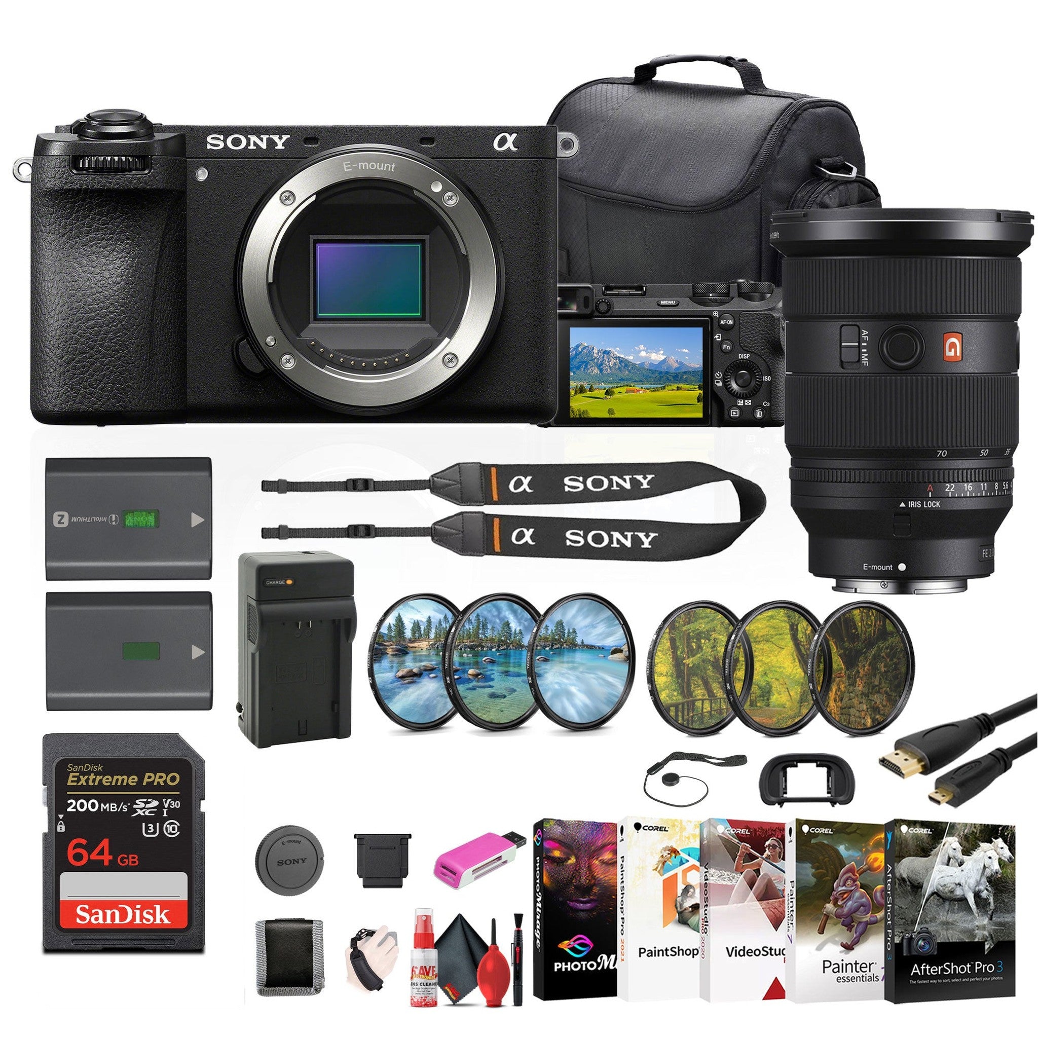 Sony a6700 Mirrorless Camera + Sony FE 24-70mm Lens + Filter Kit + Bag + More Sony