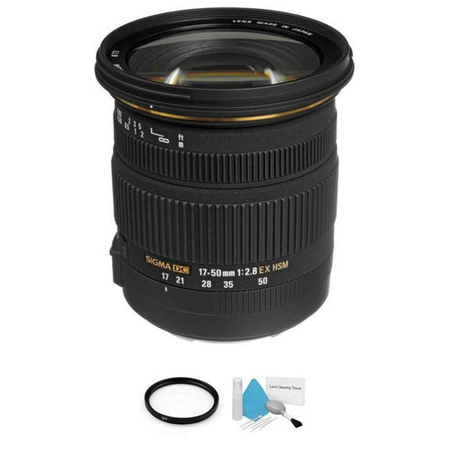 Sigma EX 17-50mm F/2.8 DC OS HSM Lens For Canon + UV Filter & Cleaning Kit Bundle Sigma