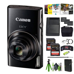 Canon Compact Digital Camera IXY 650 12x Optical Zoom IXY650 - Black - Bundle Canon