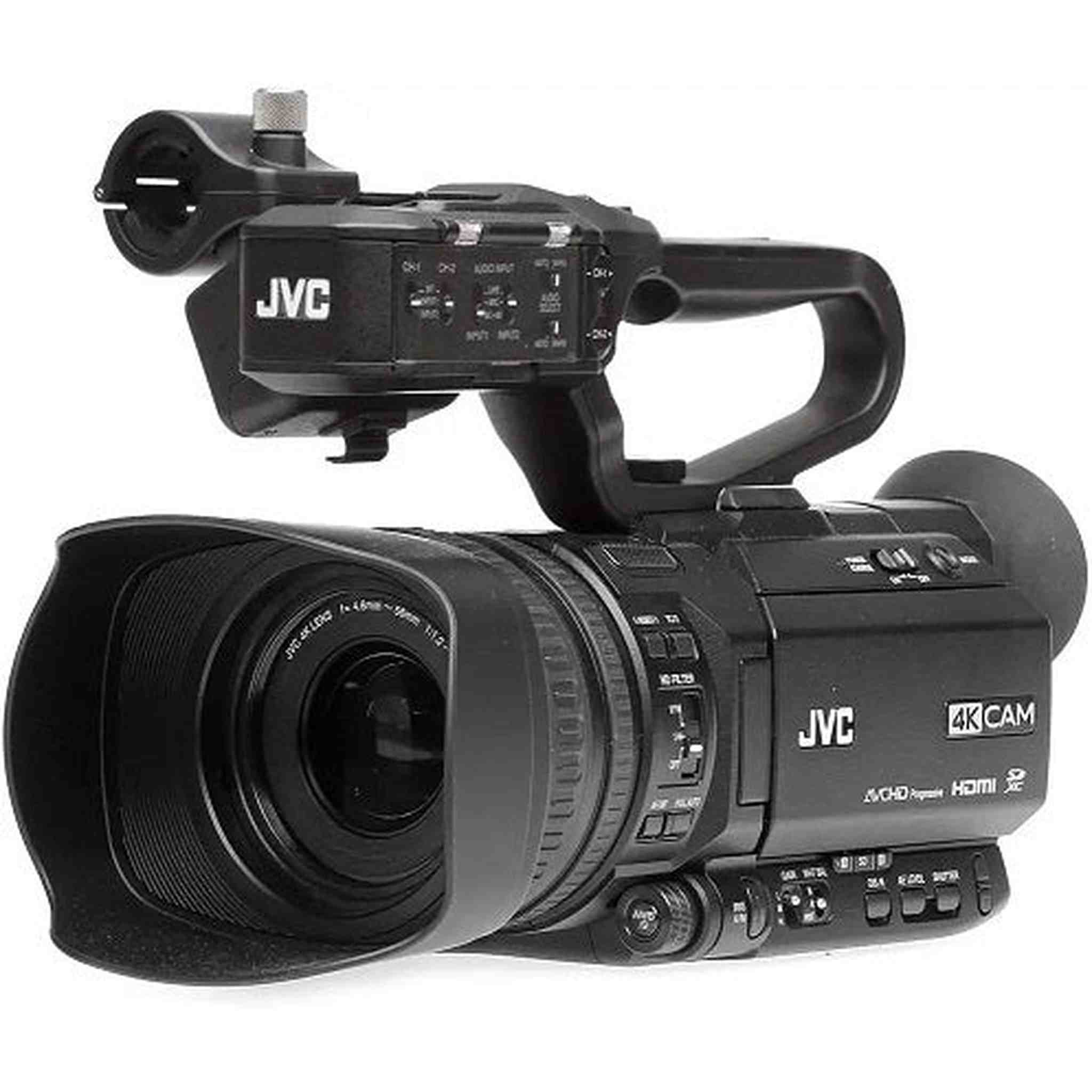 JVC GY-HM250 GY-HM250U UHD 4K Streaming Camcorder + 64GB SDXC Card + 62mm 3 Piece Filter Kit + JVC QAN0067-003 Microphon JVC