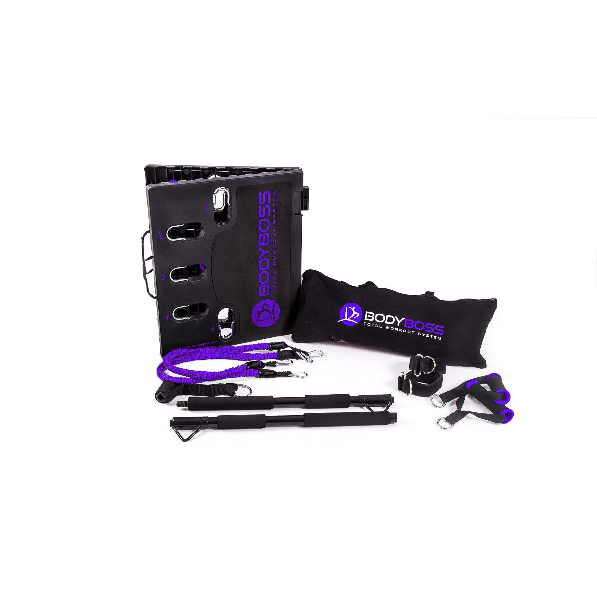 BodyBoss Home Gym 2.0 By 6Ave- Full Portable Gym Home Workout Bundle - PKG2-Purple BodyBoss