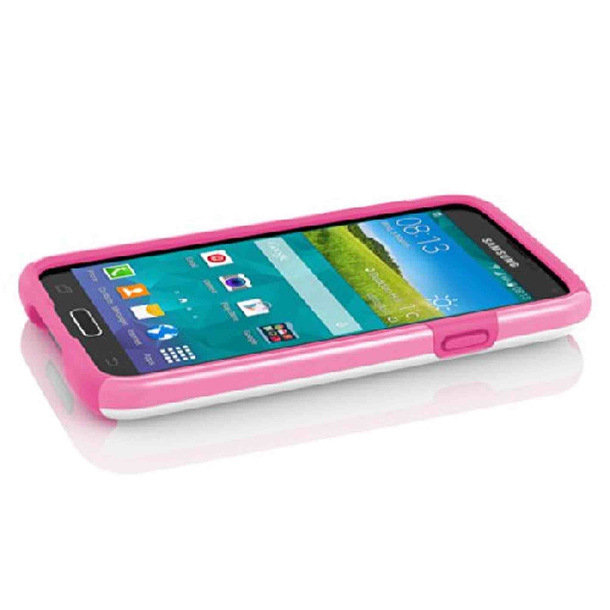 Incipio DualPro Shine Case for Samsung Galaxy S5 - Retail Packaging - White/Pink Incipio