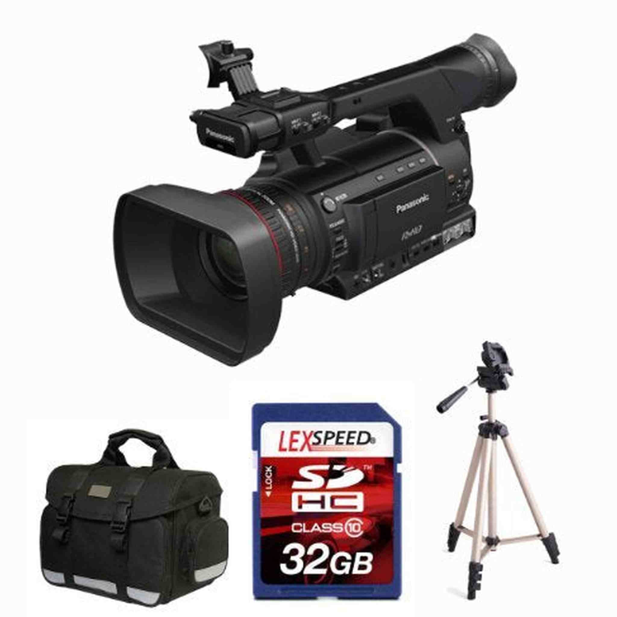 Panasonic AG-HPX250 AGHPX250 P2 HD Hand-Held Camcorder + 32GB DSHC Card 10 + Tripod + Deluxe Accessory Bundle Panasonic