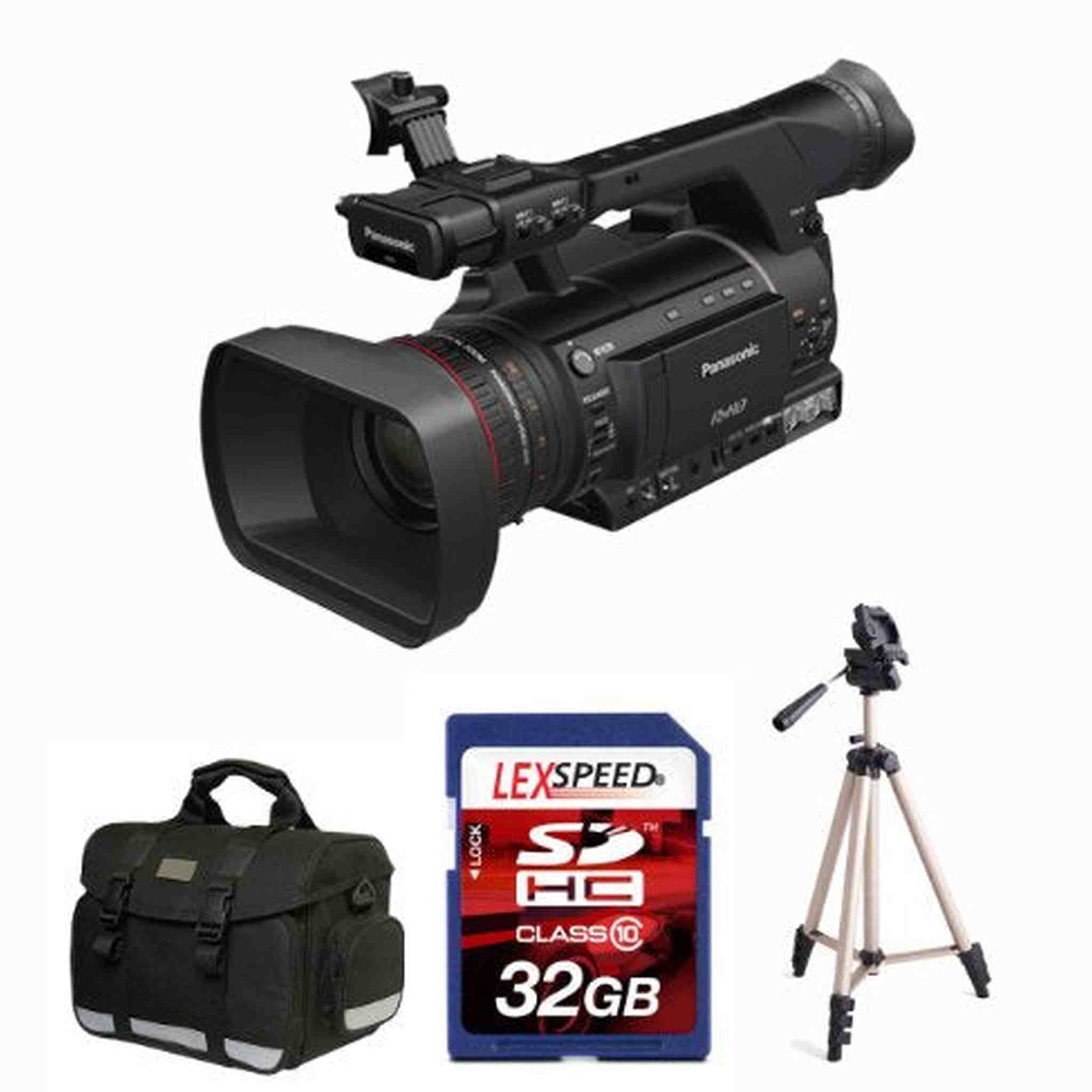 Panasonic AG-HPX250 AGHPX250 P2 HD Hand-Held Camcorder + 32GB DSHC Card 10 + Tripod + Deluxe Accessory Bundle Panasonic