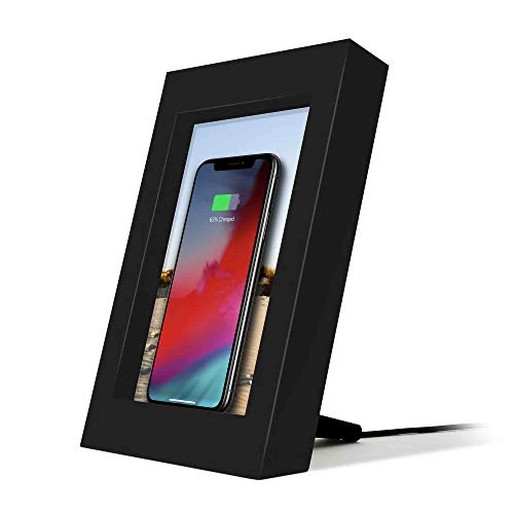 Twelve South PowerPic | Picture Frame Stand with Integrated 10W Qi Charger for iPhone/Wireless Charging Smart Phones Black Twelve South