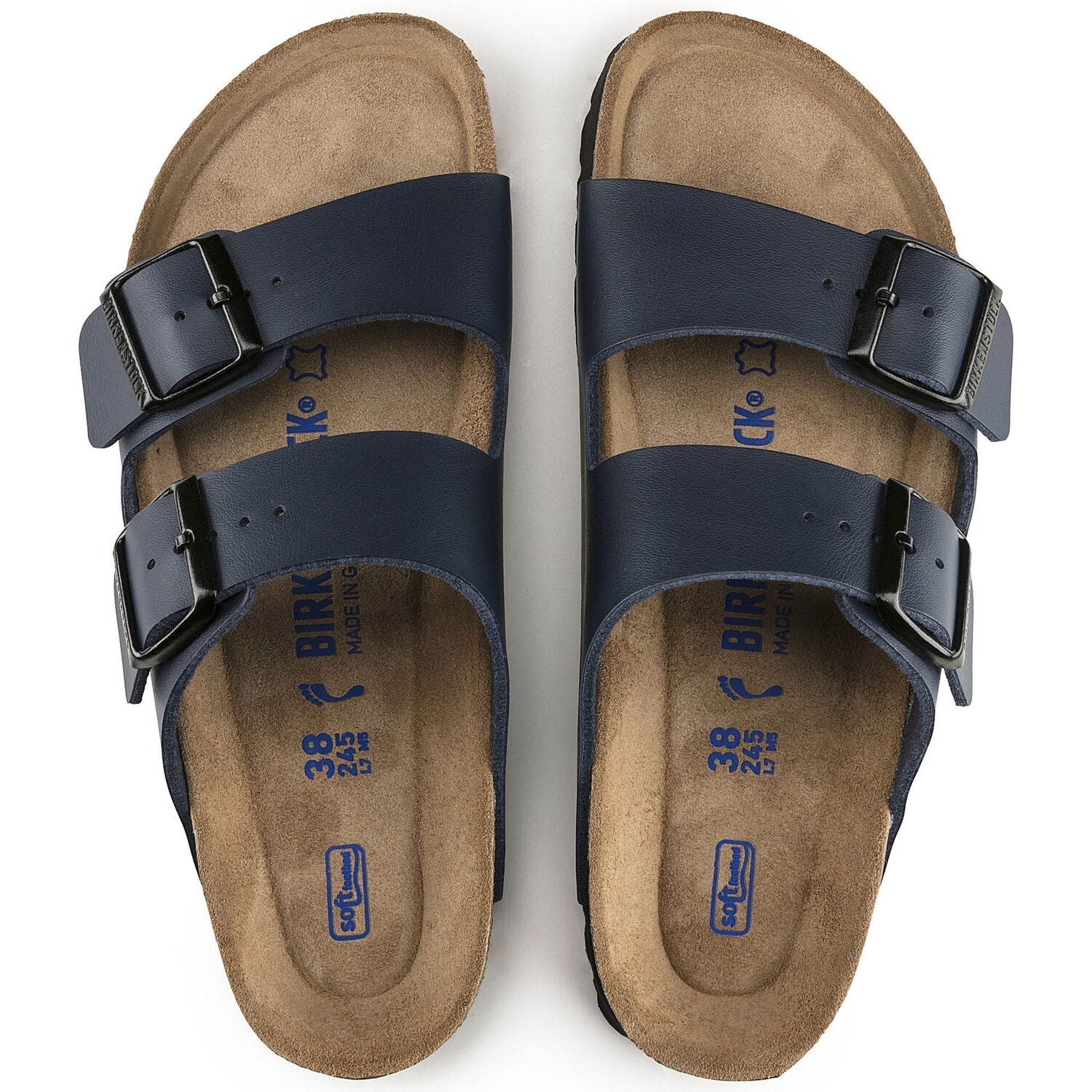 BIRKENSTOCK Unisex Arizona Leather Sandal, Blue Birko-Flor, 37 N EU Birkenstock