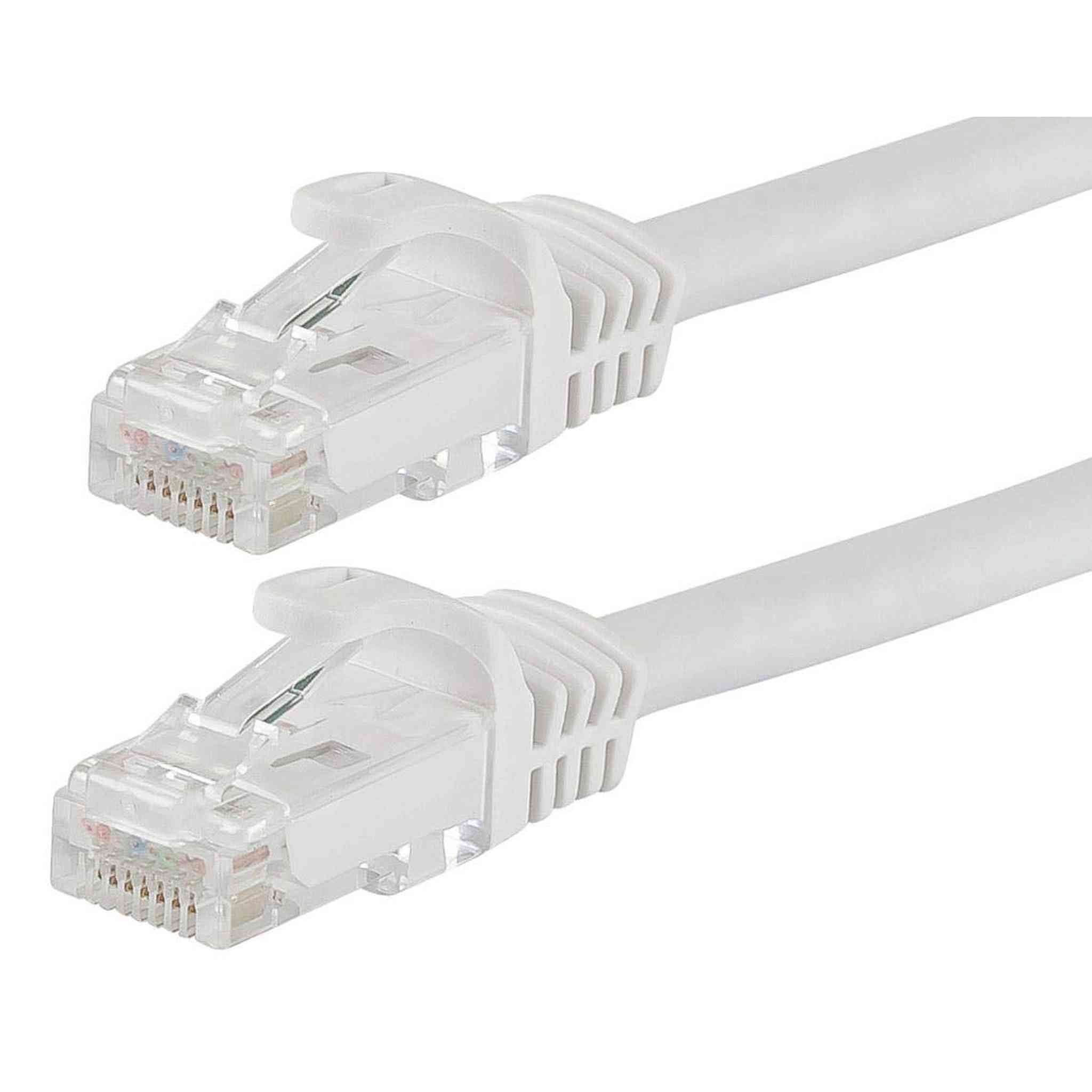 Monoprice Flexboot Cat5e Ethernet Patch Cable - Network Internet Cord - RJ45, Stranded, 350Mhz, UTP, Pure Bare Copper Wire, 24AWG, 0.5ft, White Monoprice