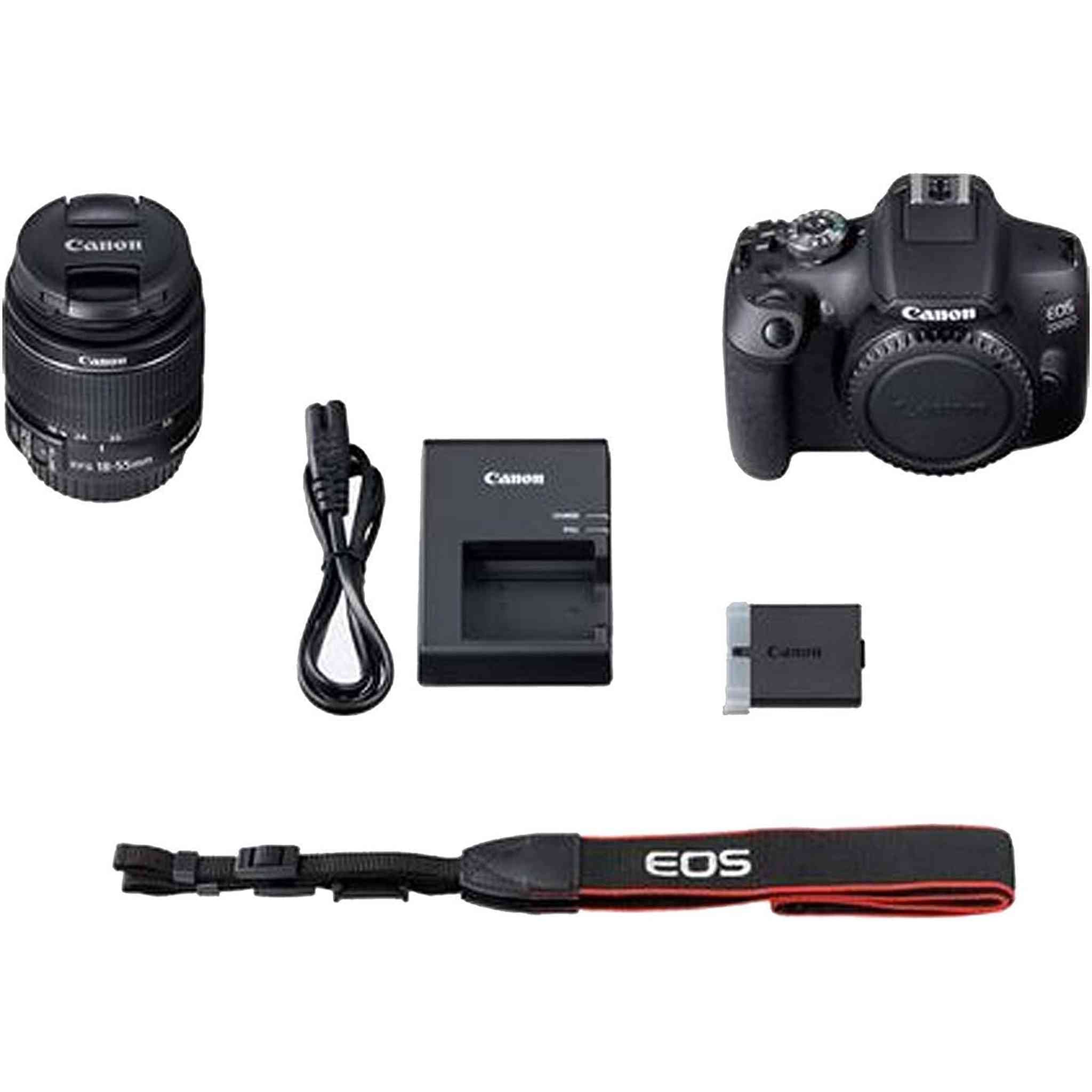 Canon EOS 2000D DSLR Camera with 18-55mm Lens + EOS Bag + Sandisk Ultra 64GB Card International Model Canon