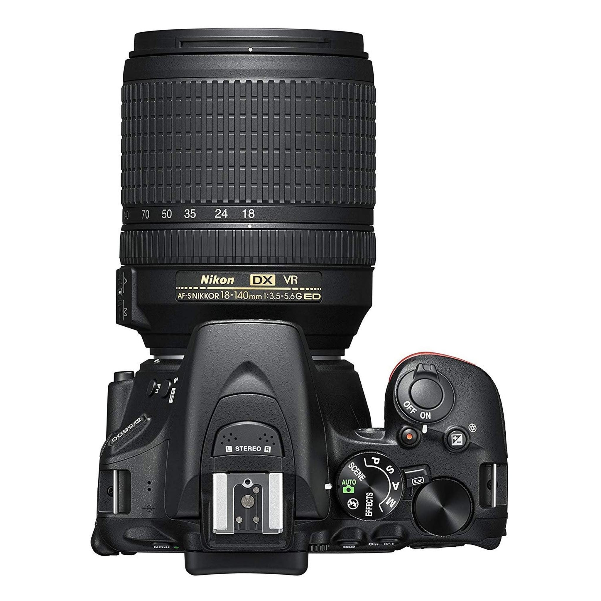 Nikon 1577 D5600 DX-Format Digital SLR with AF-S DX NIKKOR 18-140mm f/3.5-5.6G ED VR Lens, Black Nikon